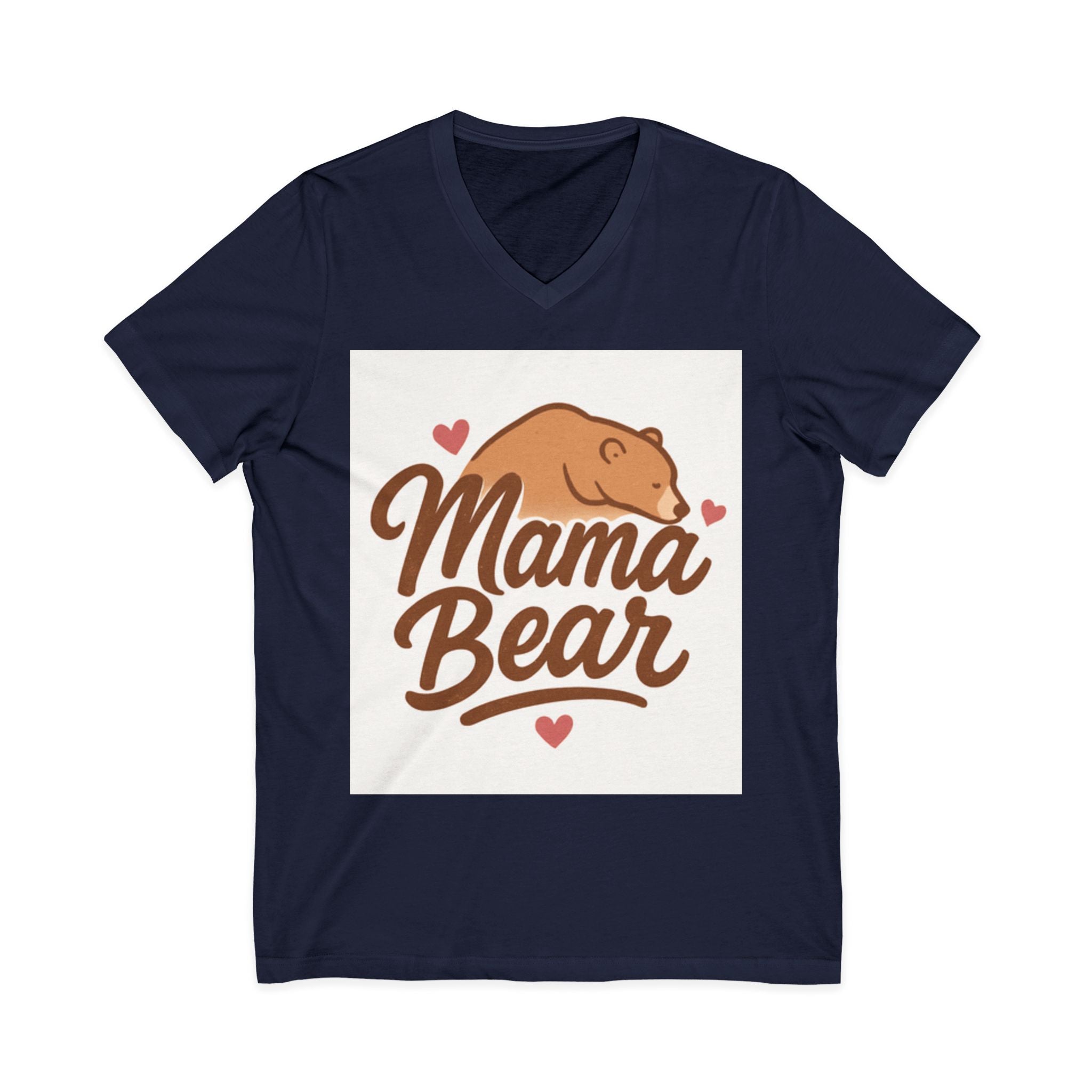 Mama Bear V-Neck Tee, Cute Mom Shirt, Comfortable Tee