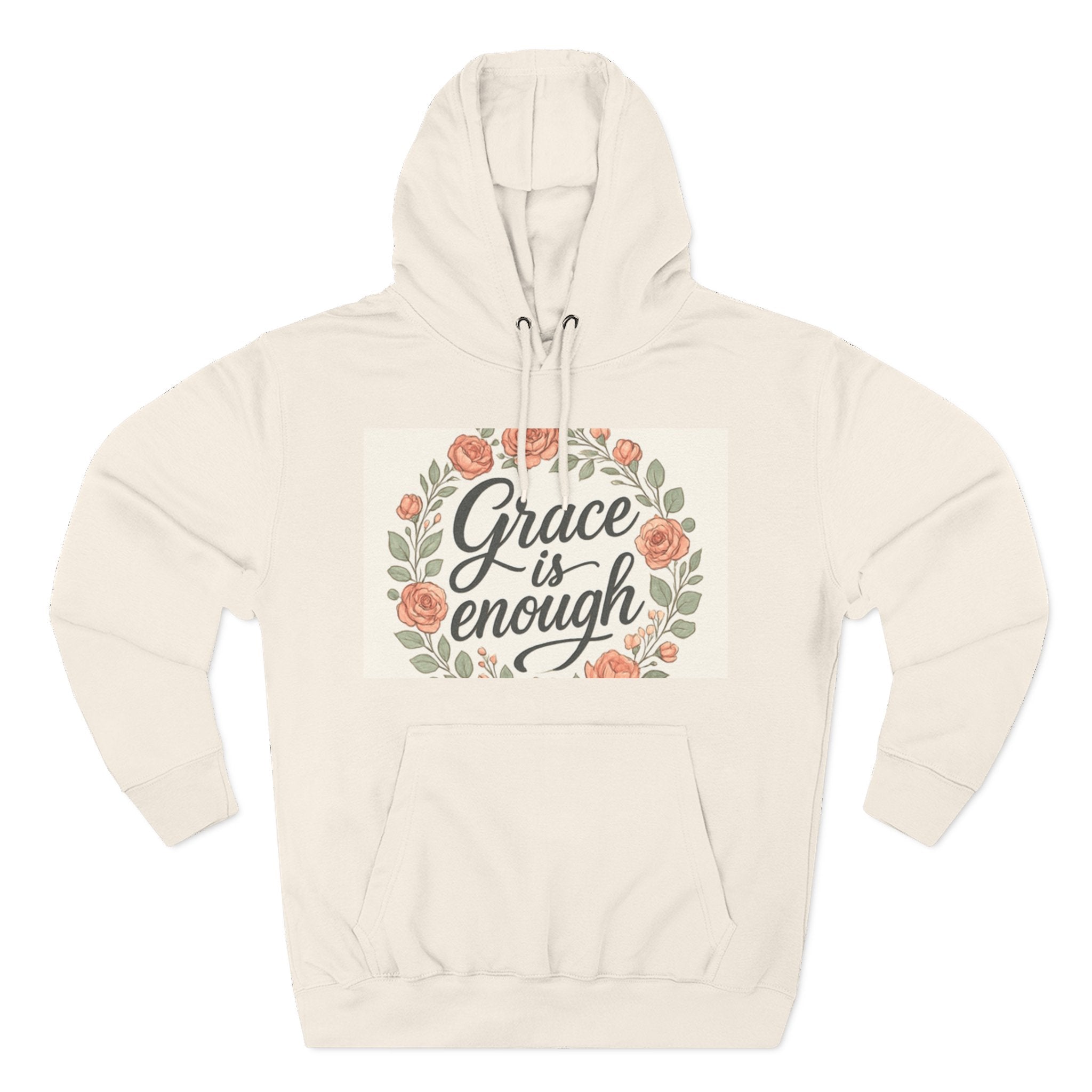 christian gifts Grace is Enough Floral Hoodie off white