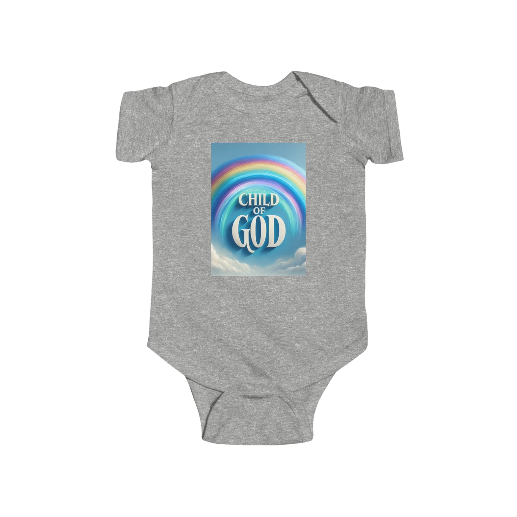 Rainbow Child of God Infant Bodysuit, Cute Baby Outfit, Christian Baby Wear