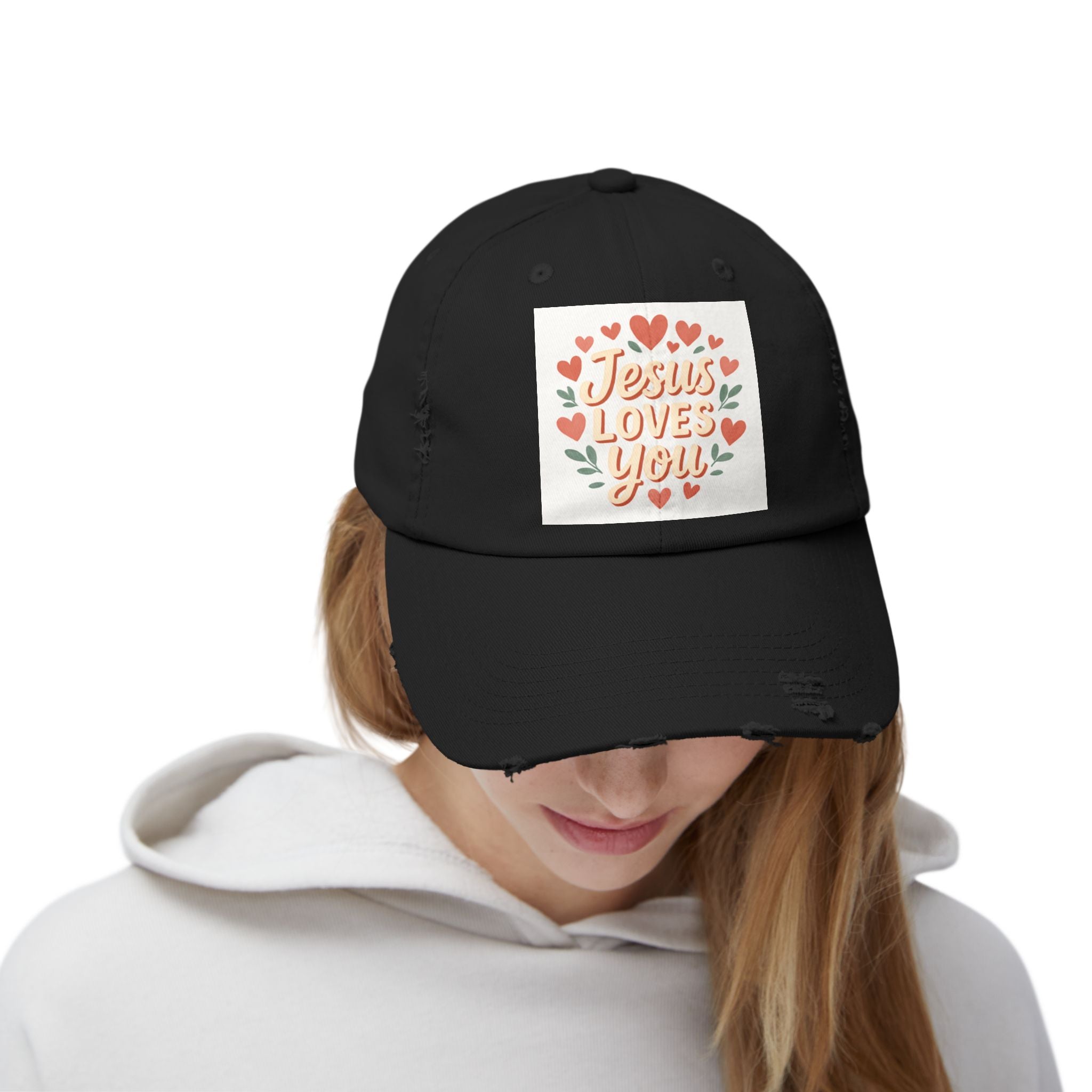 Jesus Loves You Distressed Cap, Vintage Cap, Jesus Apparel