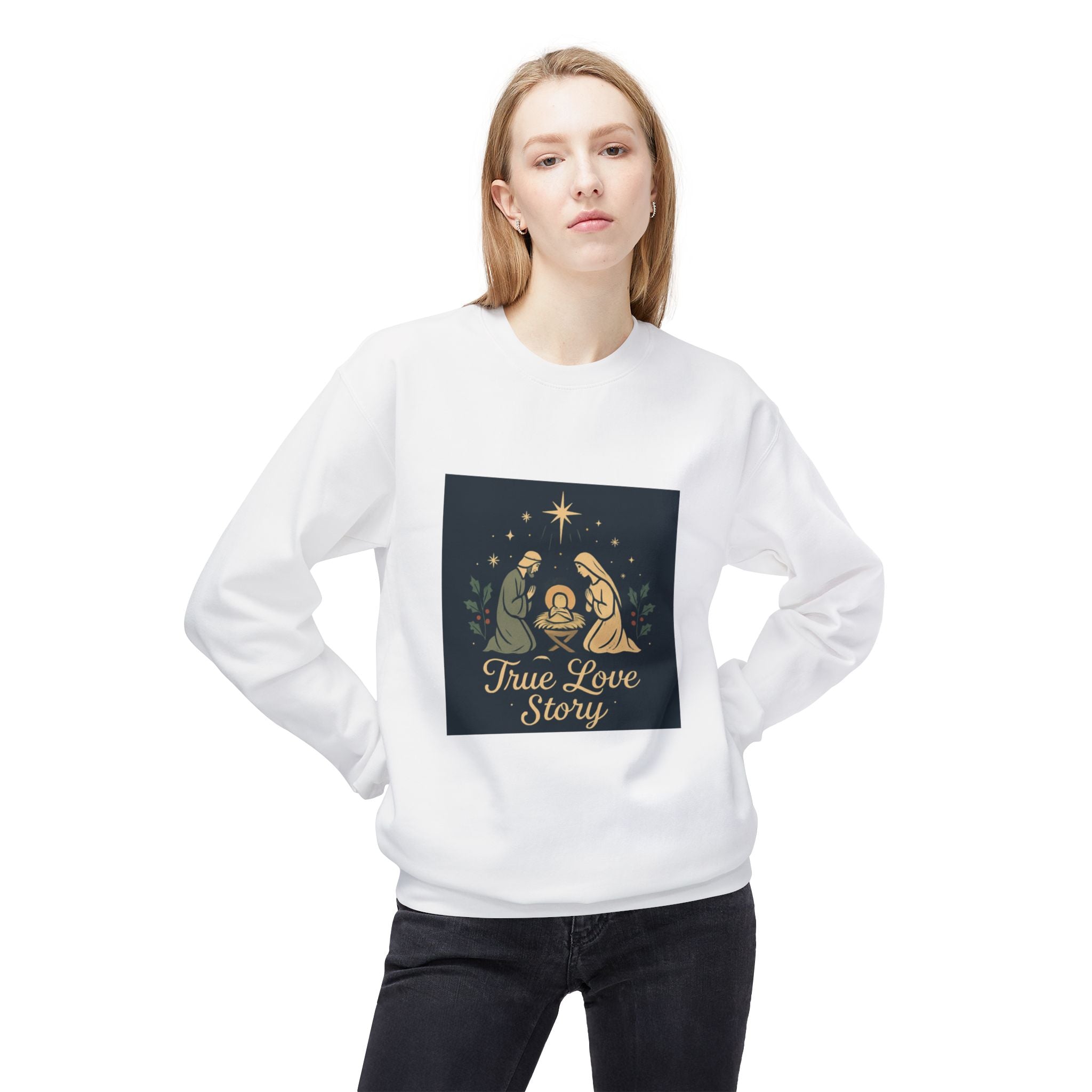 True Love Story Christmas Nativity Sweatshirt