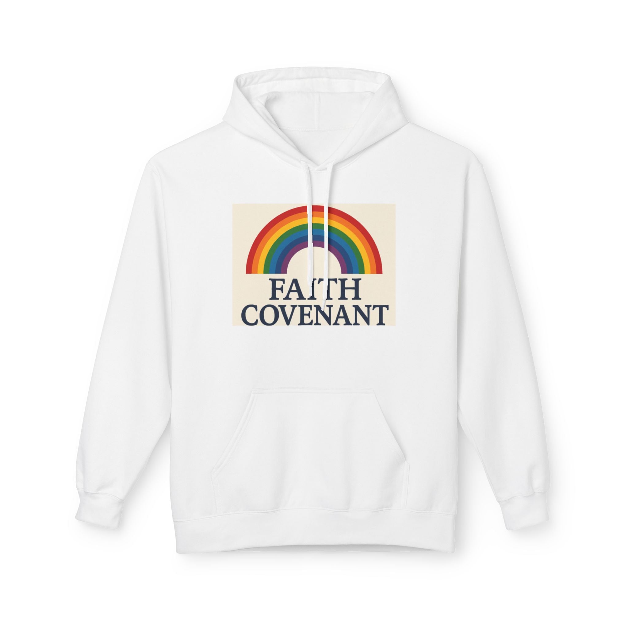 Faith Covenant Hoodie Rainbow Hoodie Christian Clothing white