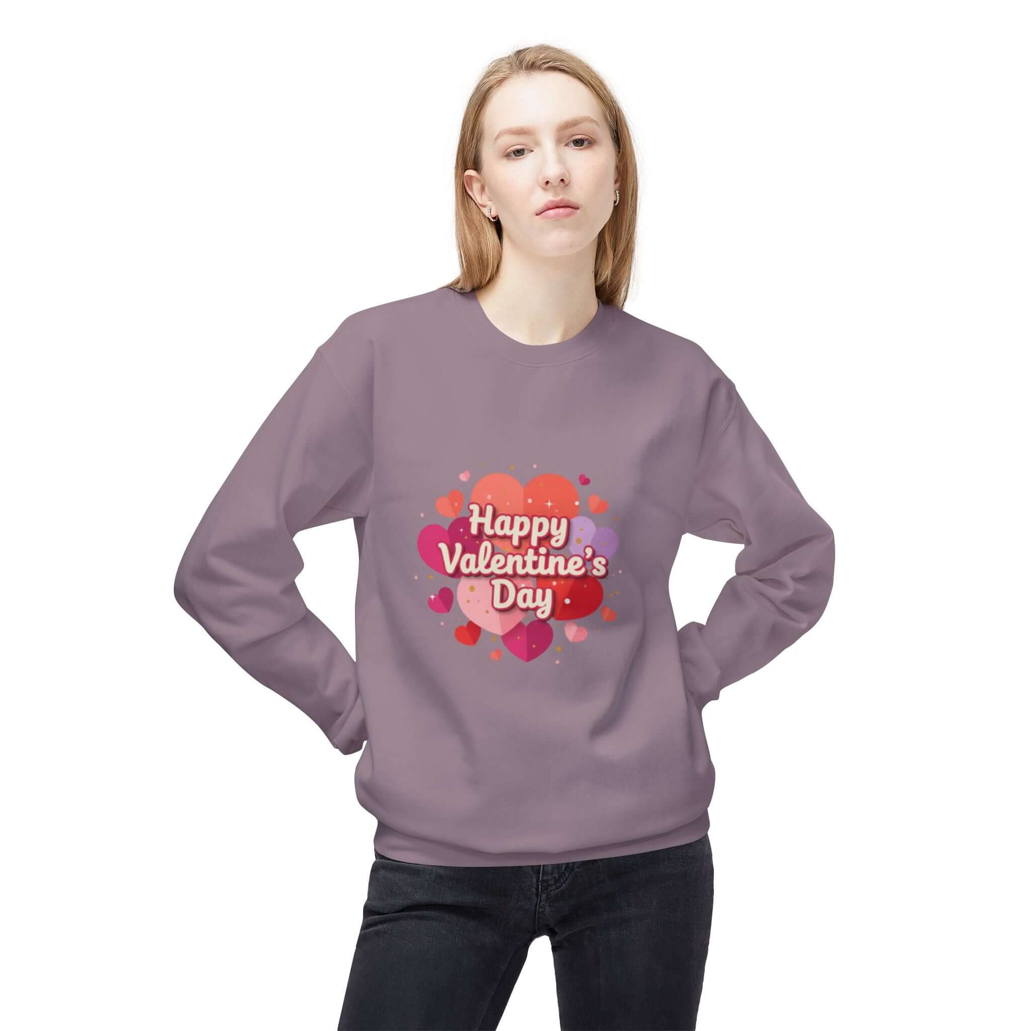 christian sweatshirt — "Happy Valentine's Day" Graphic Printify