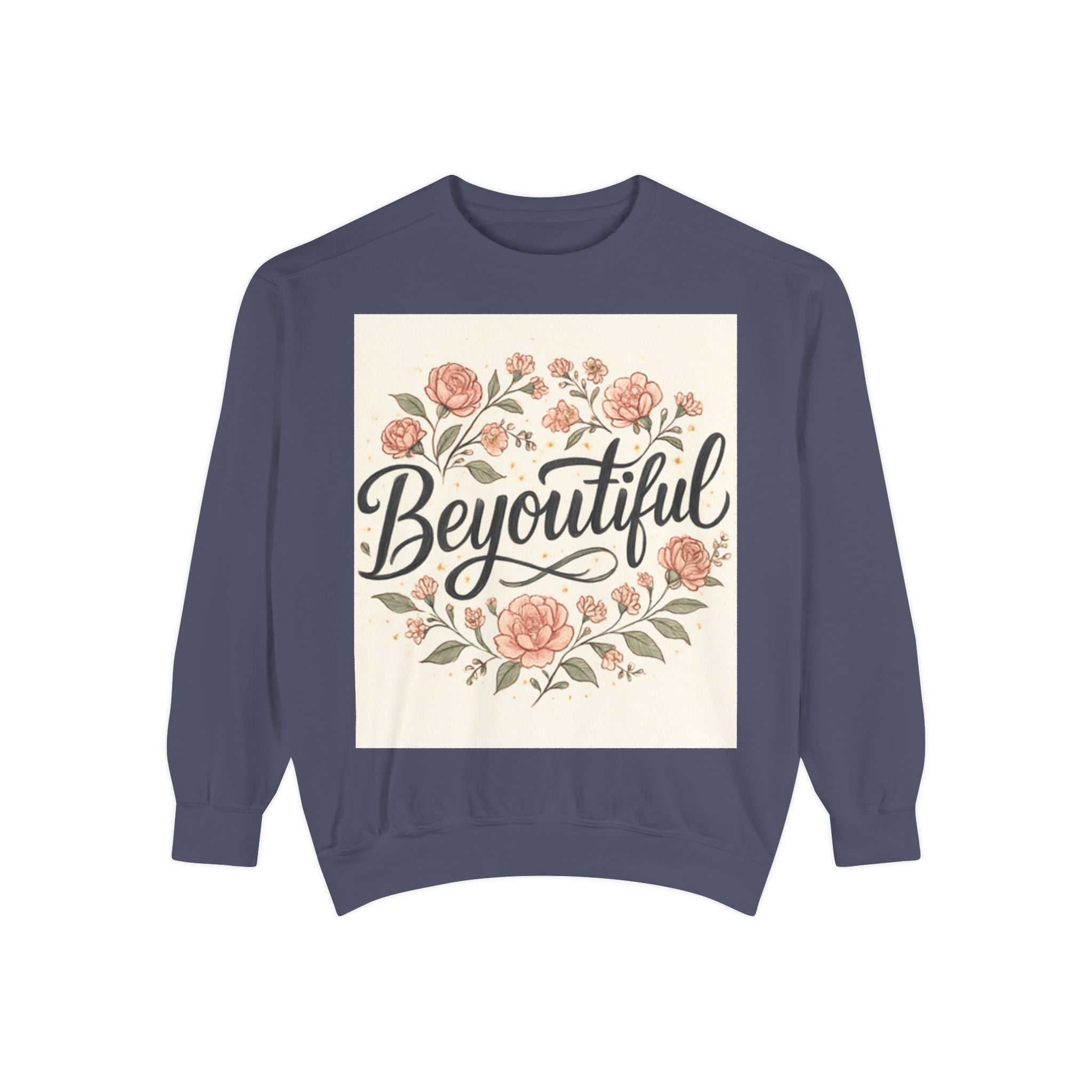 christian sweatshirt Beyoutiful Floral Sweatshirt, Cozy Sweatshirt dark purple