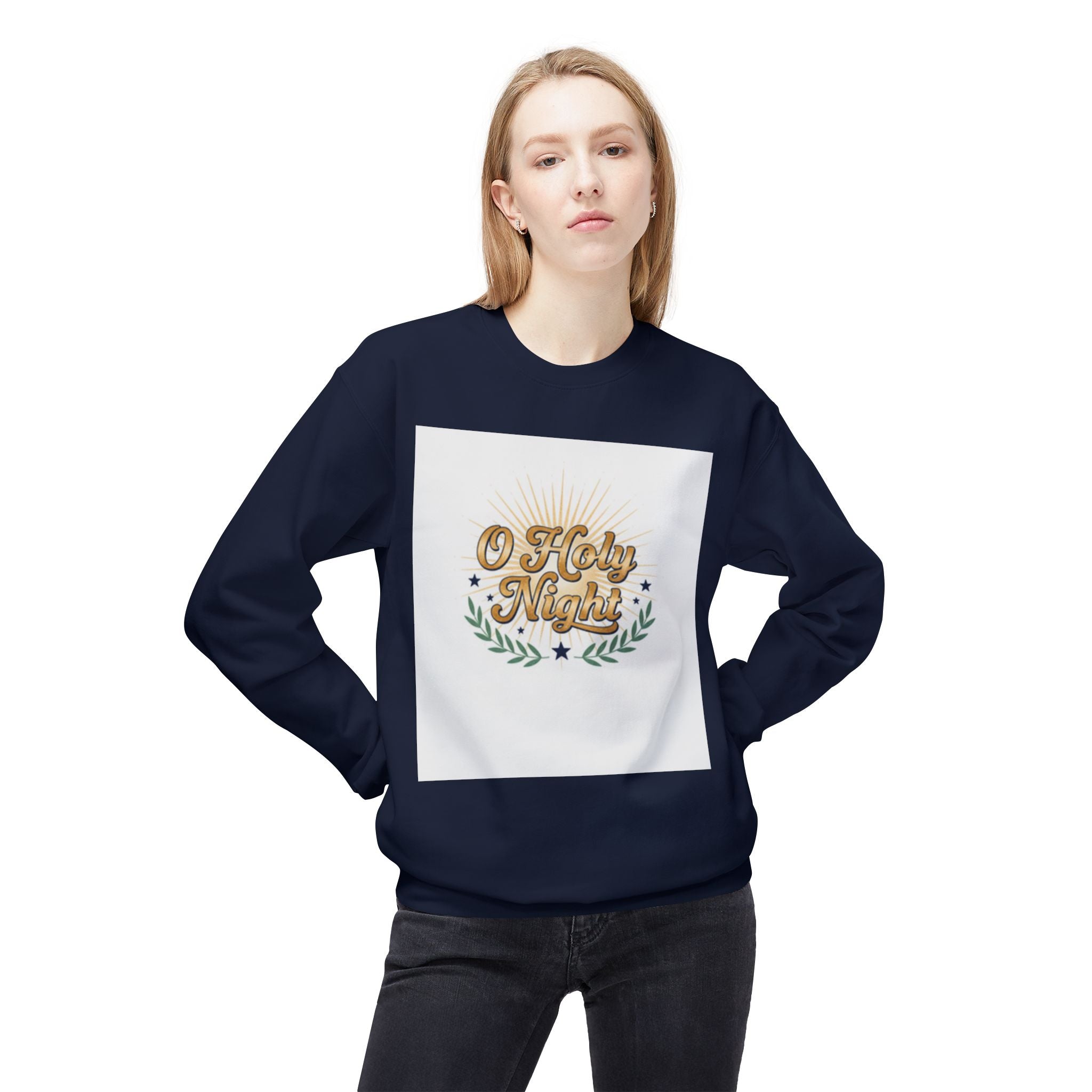 christian sweatshirt O Holy Night Christmas Crewneck Sweatshirt black