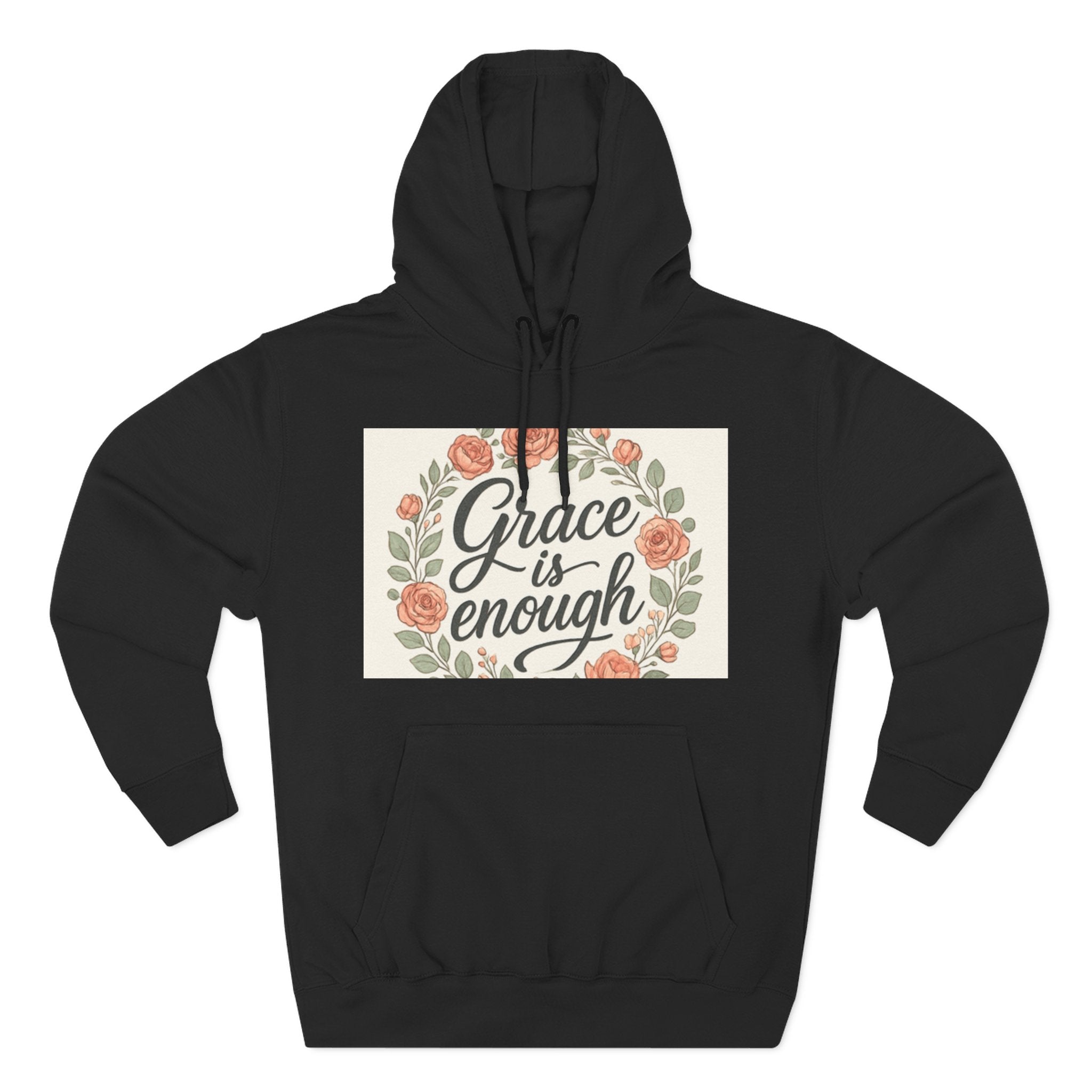 christian gifts Grace is Enough Floral Hoodie black