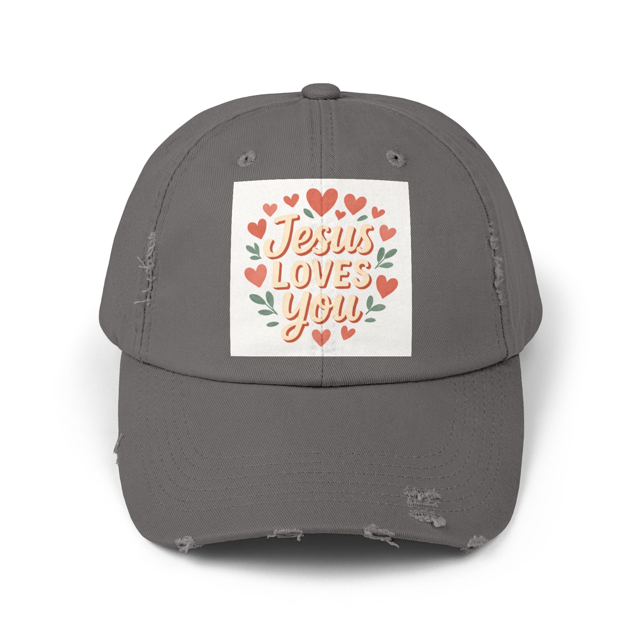 Jesus Loves You Distressed Cap, Vintage Cap, Jesus Apparel