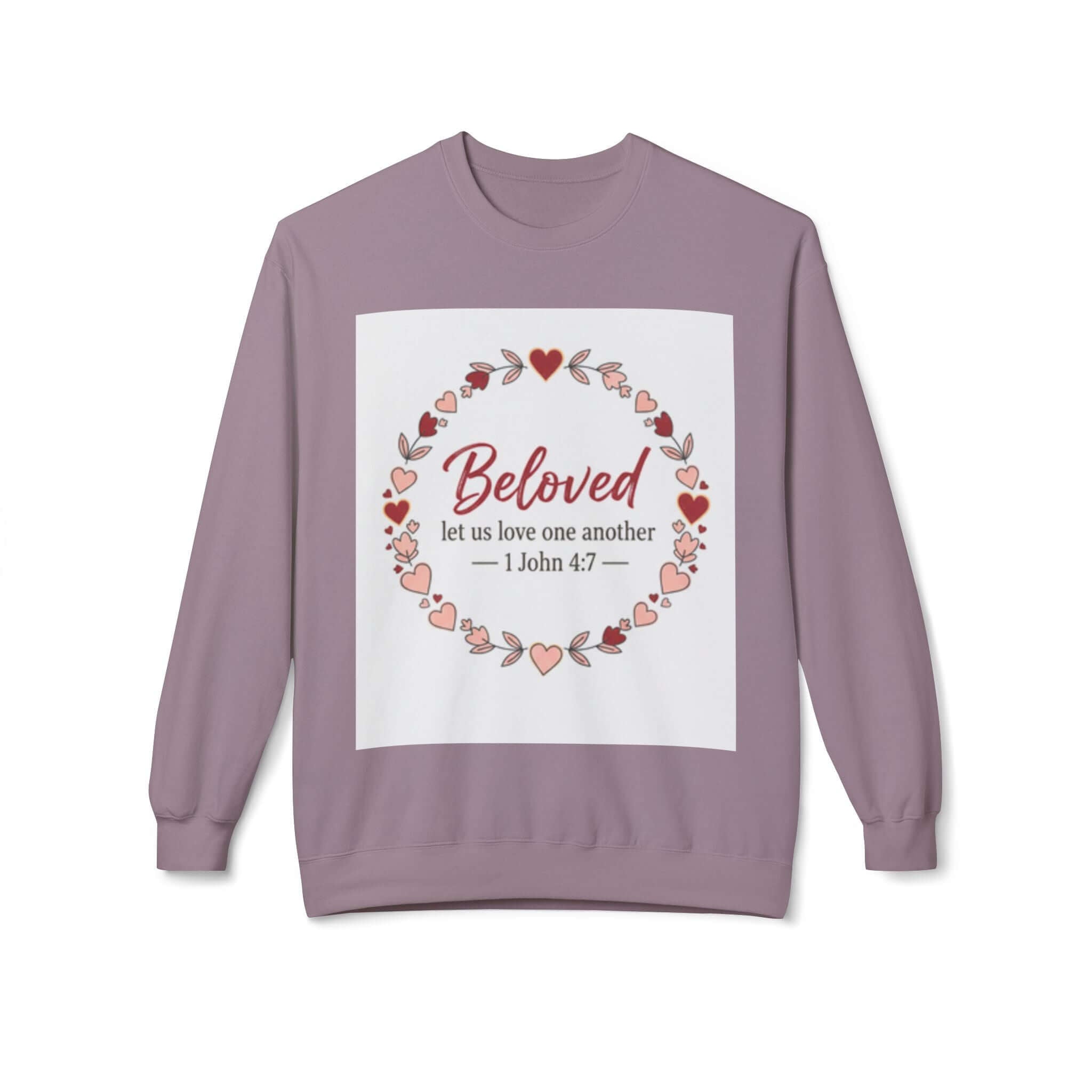 christian sweatshirt Love One Another Sweatshirt light purple Christian Crewneck