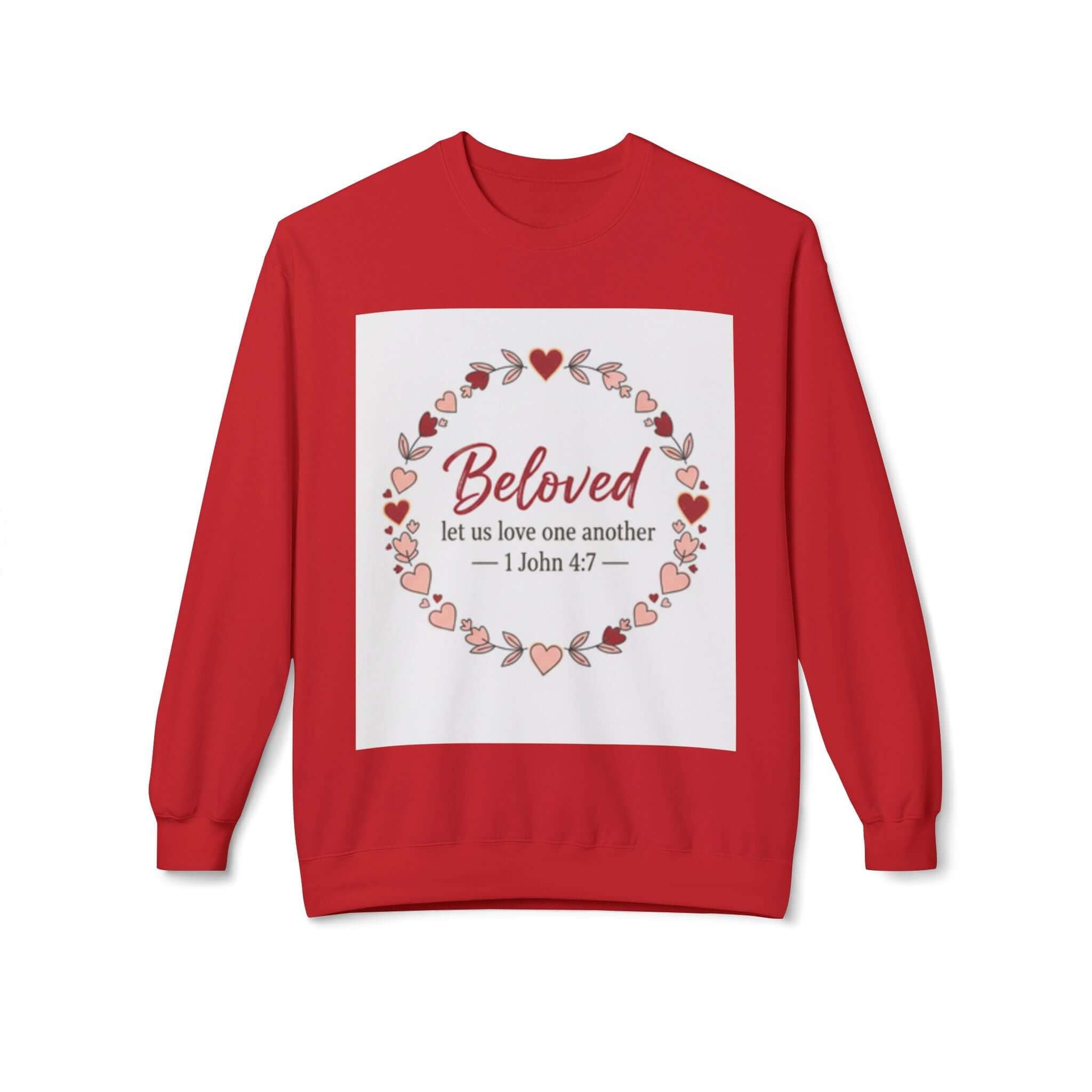 christian sweatshirt Love One Another Sweatshirt red Christian Crewneck