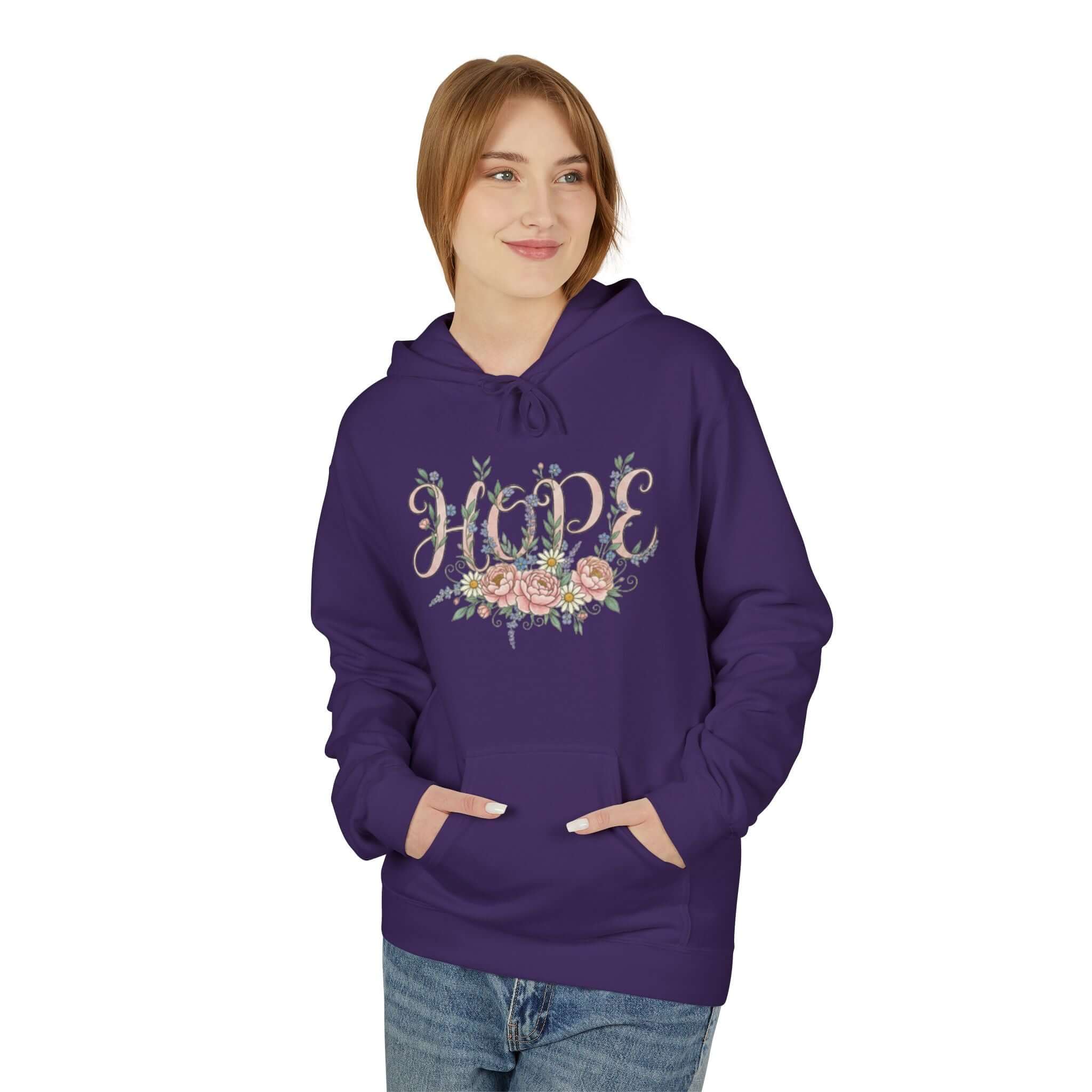 christian sweatshirt purple Inspirational Scripture-Inspired Sweatshirt