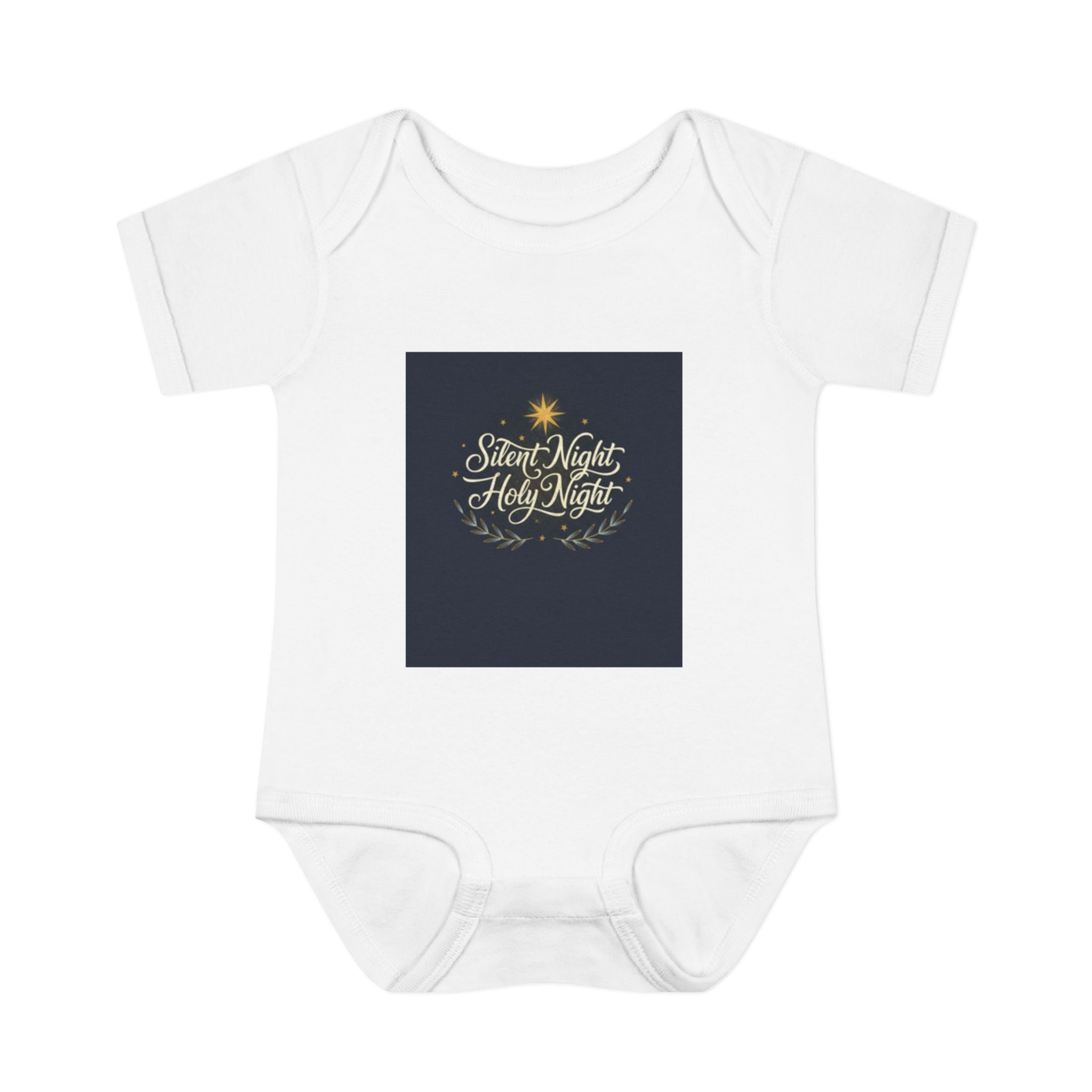 Silent Night Baby Bodysuit — Christmas Infant Onesie Printify white