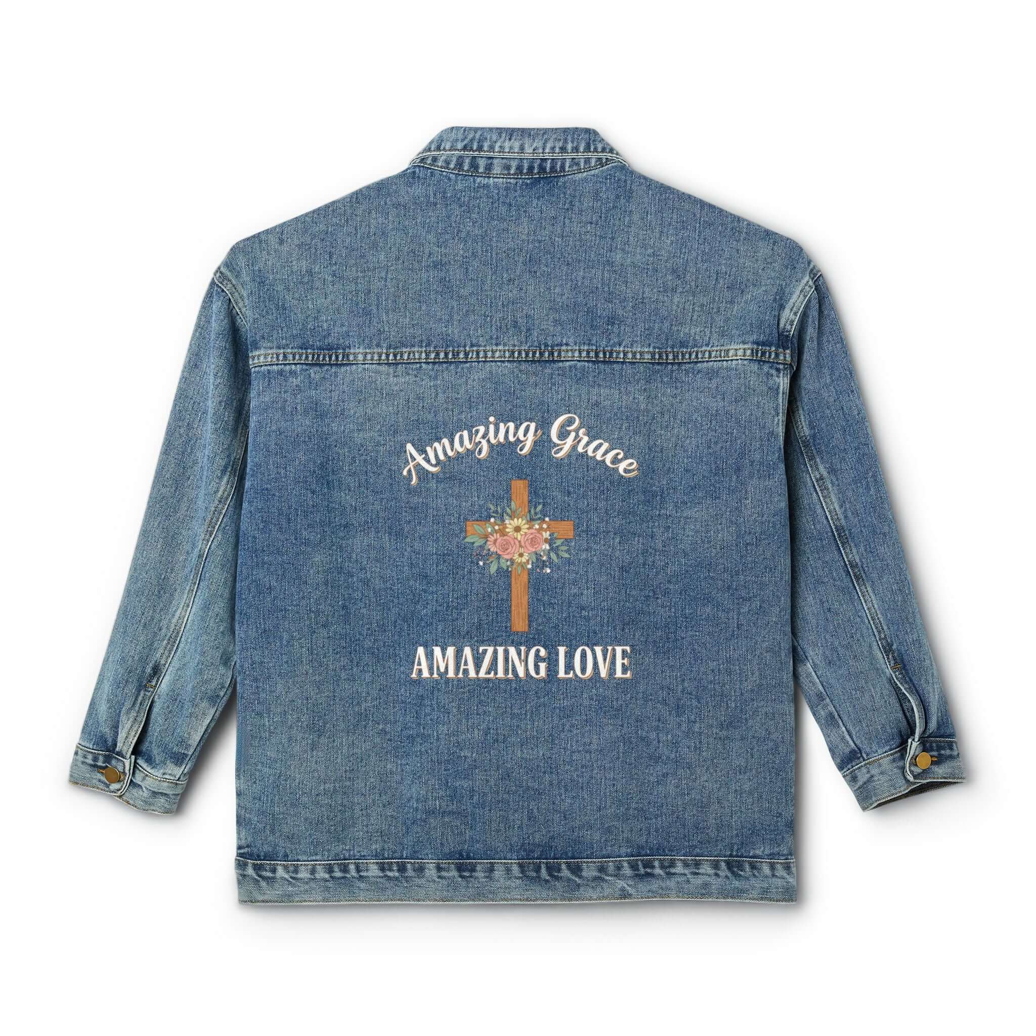Amazing Grace Amazing Love Denim Jacket — Women's Easter Denim Jacket