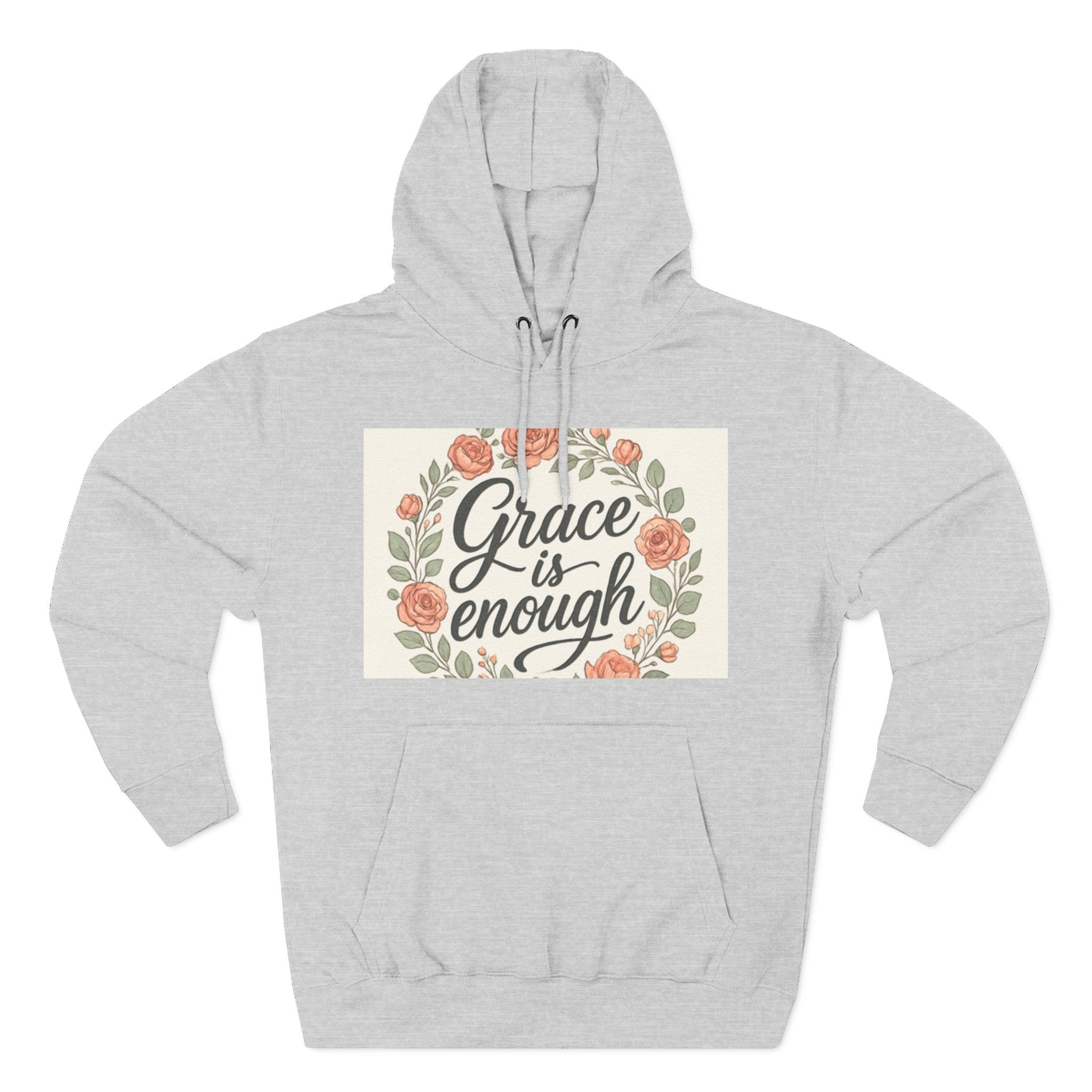 christian gifts Grace is Enough Floral Hoodie grey
