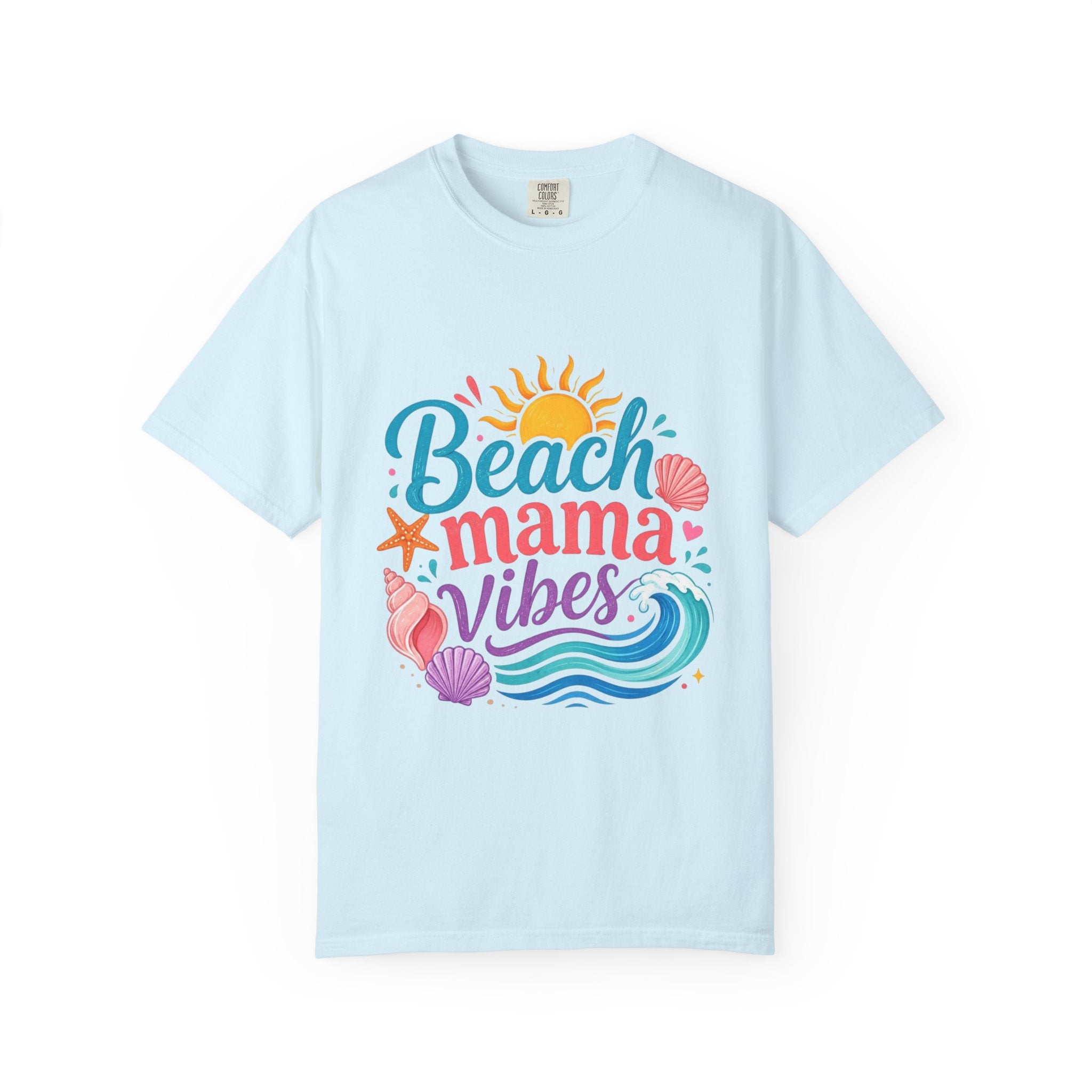 Beach Mama T-Shirt — Women's Coastal Mom Tee design with colorful beach-themed graphics.