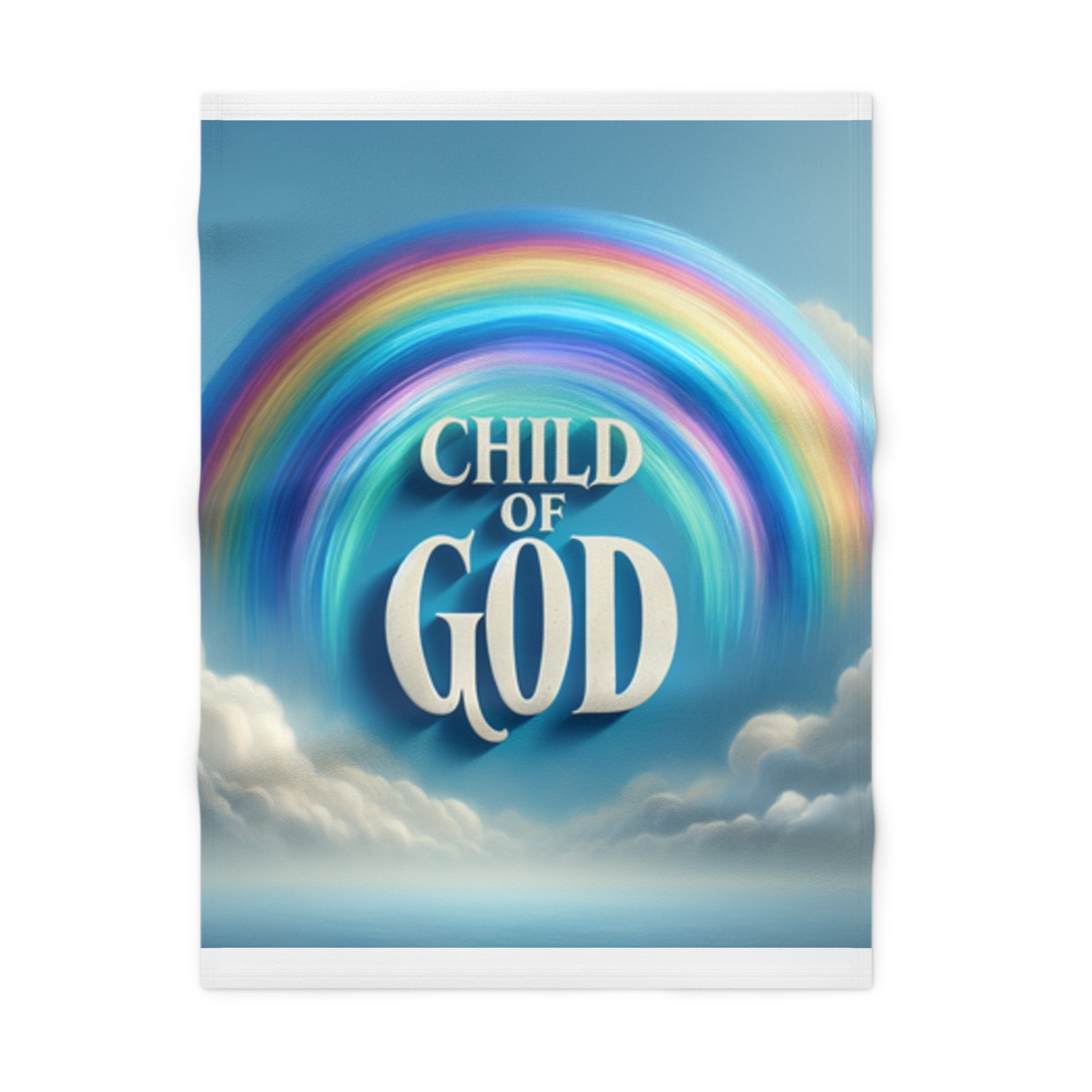 Rainbow Child of God Fleece Blanket, Soft Baby Blanket, Nursery Decor