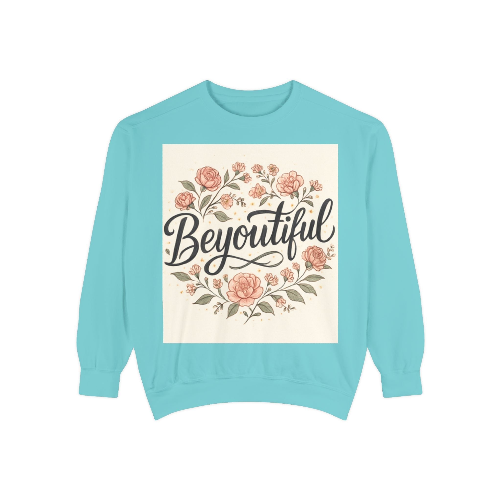 christian sweatshirt Beyoutiful Floral Sweatshirt, Cozy Sweatshirt blue
