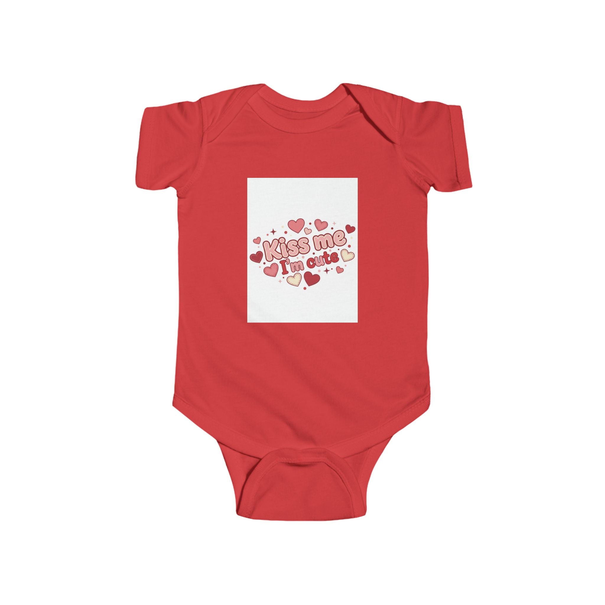 Infant Bodysuit Kiss Me Cute Onesie red Infant Bodysuit