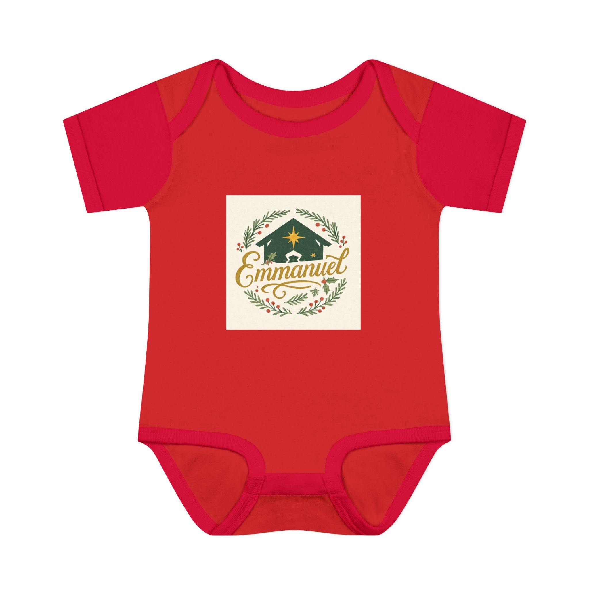 Emmanuel Christmas Infant Bodysuit — Baby Rib Onesie, 'Emmanuel' Holiday Gift