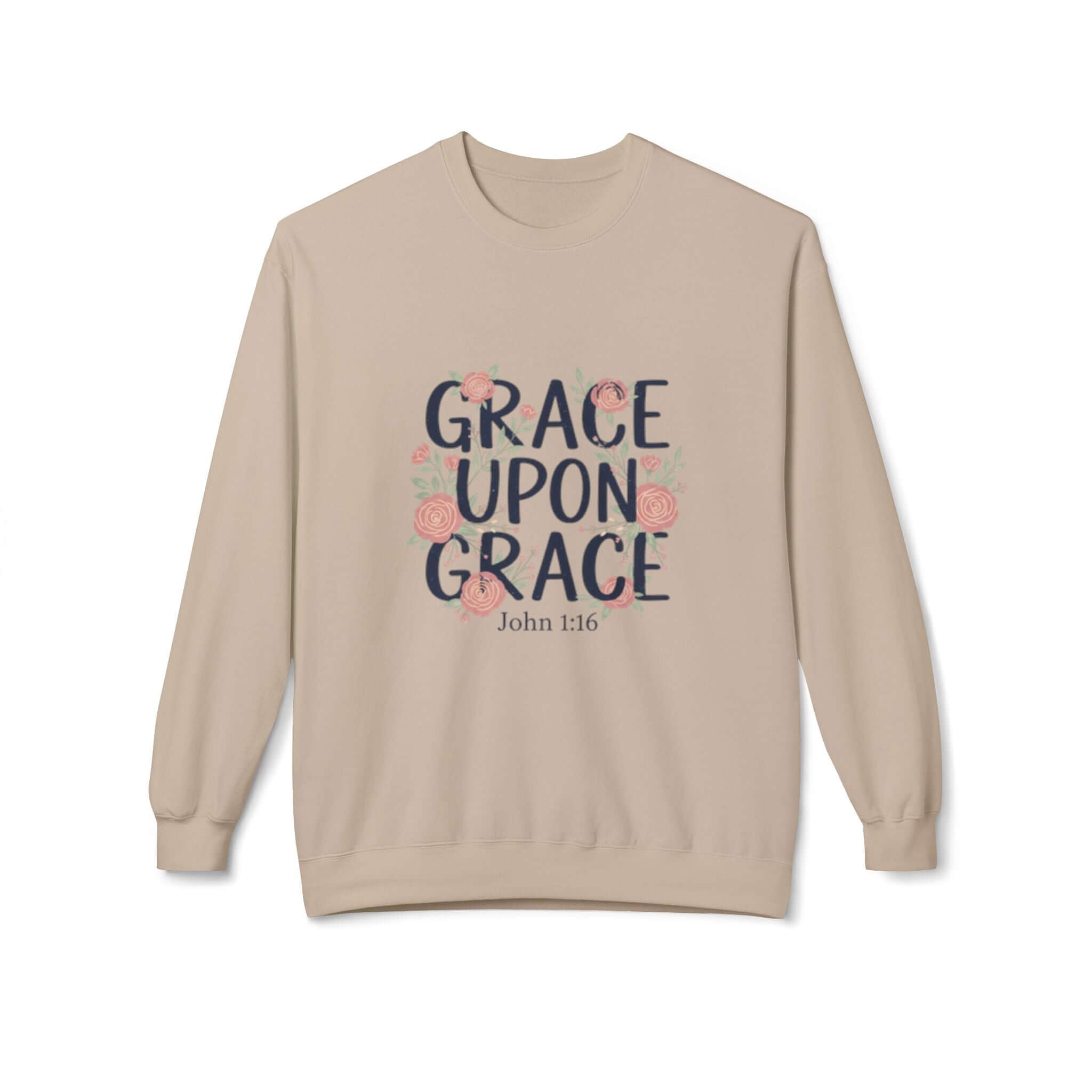 Grace Upon Grace Floral Sweatshirt — Women's Inspirational Floral Crewneck