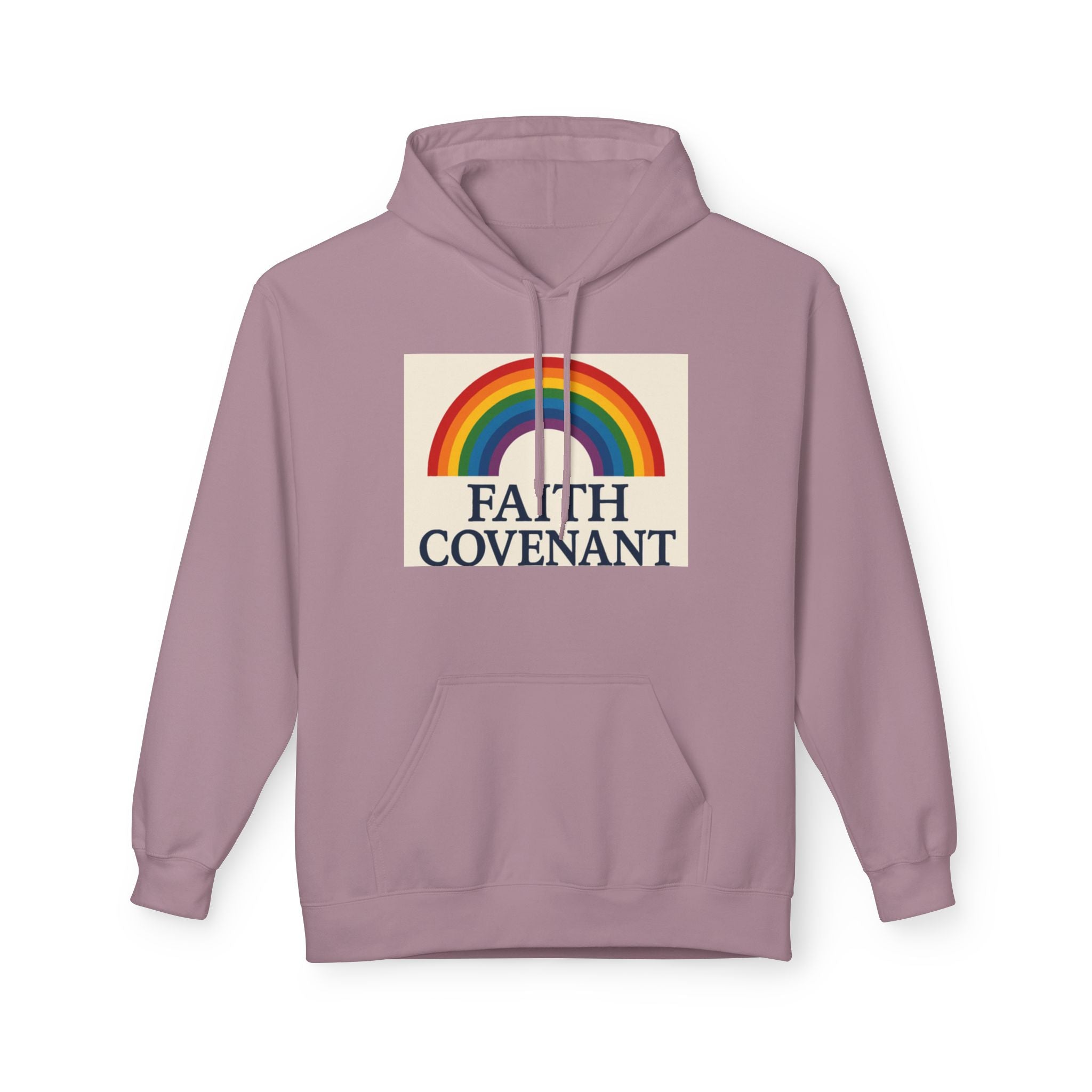 Faith Covenant Hoodie Rainbow Hoodie Christian Clothing light pink
