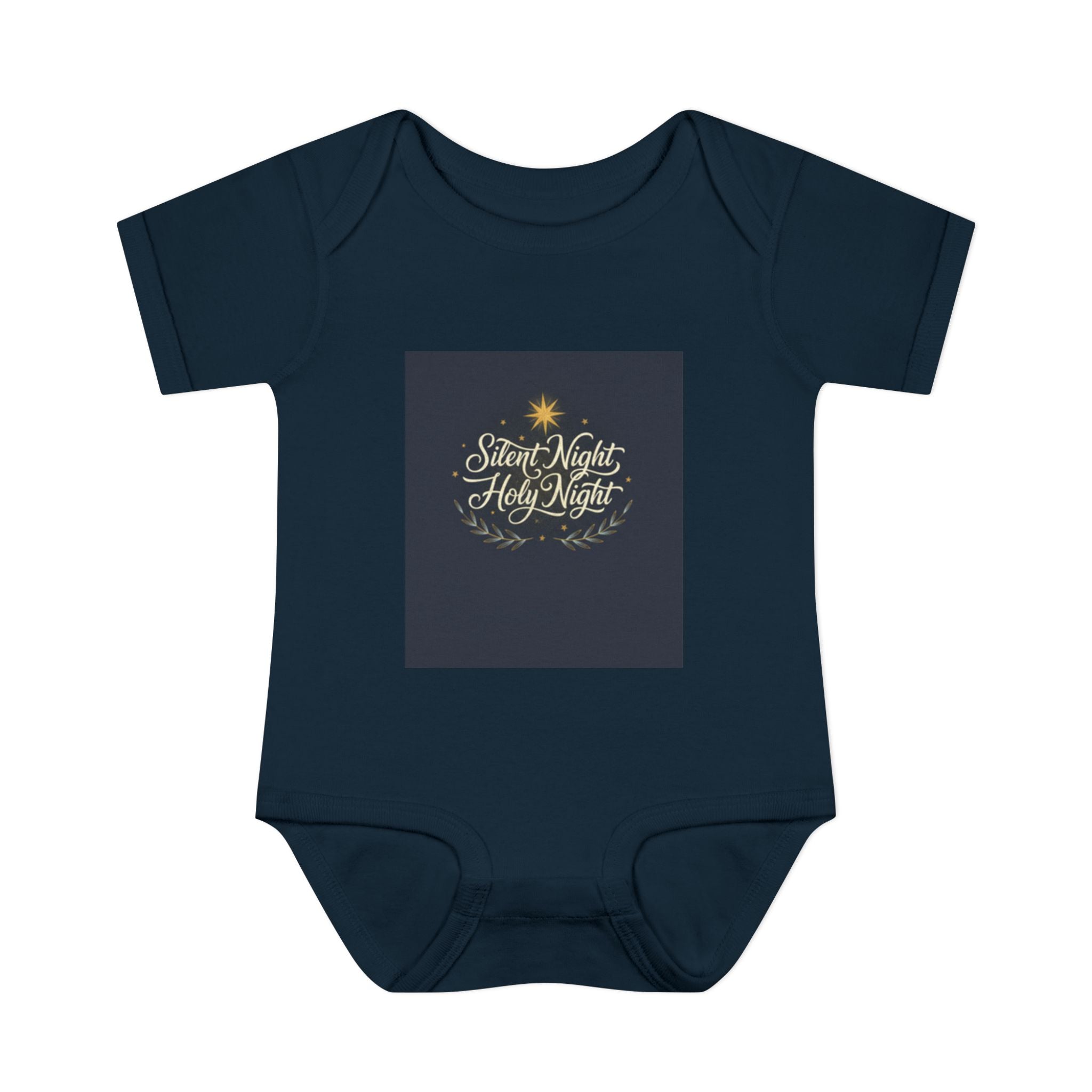 Silent Night Baby Bodysuit — Christmas Infant Onesie black