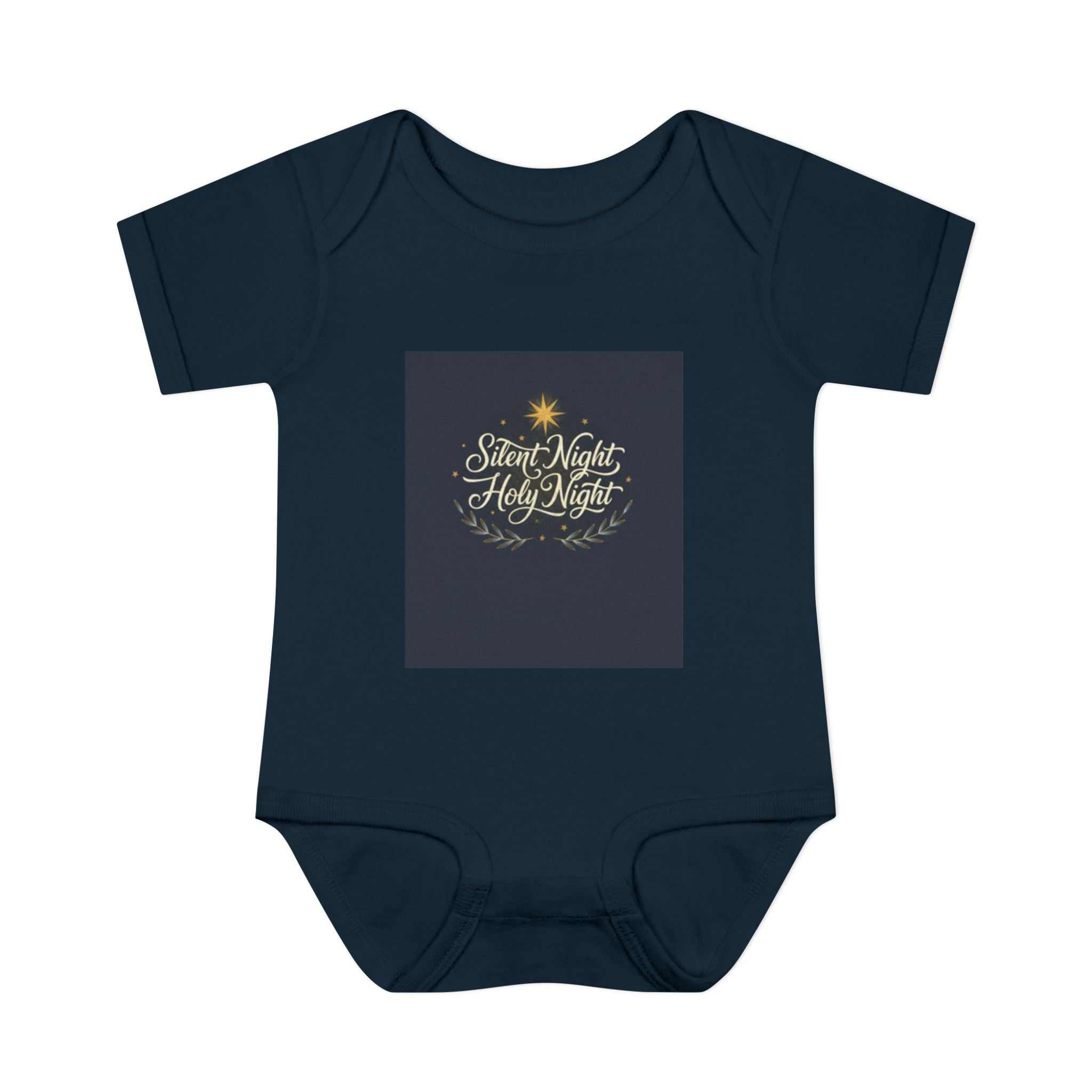 Silent Night Baby Bodysuit with night-sky print and star design for infants