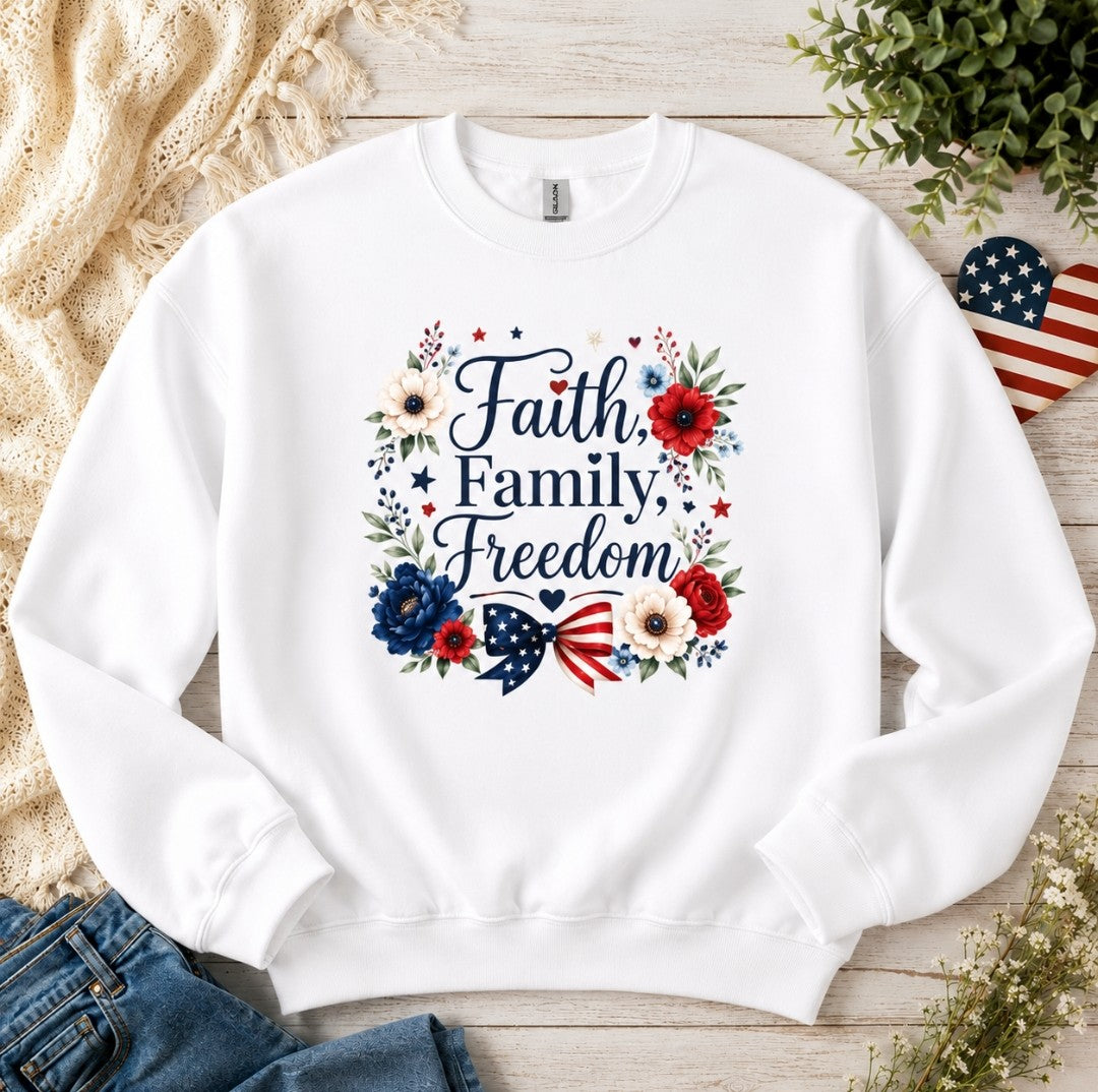 Faith Family Freedom American Sweatshirt