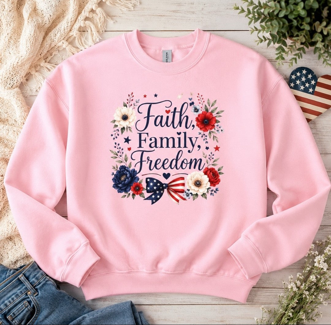 Faith Family Freedom American Sweatshirt