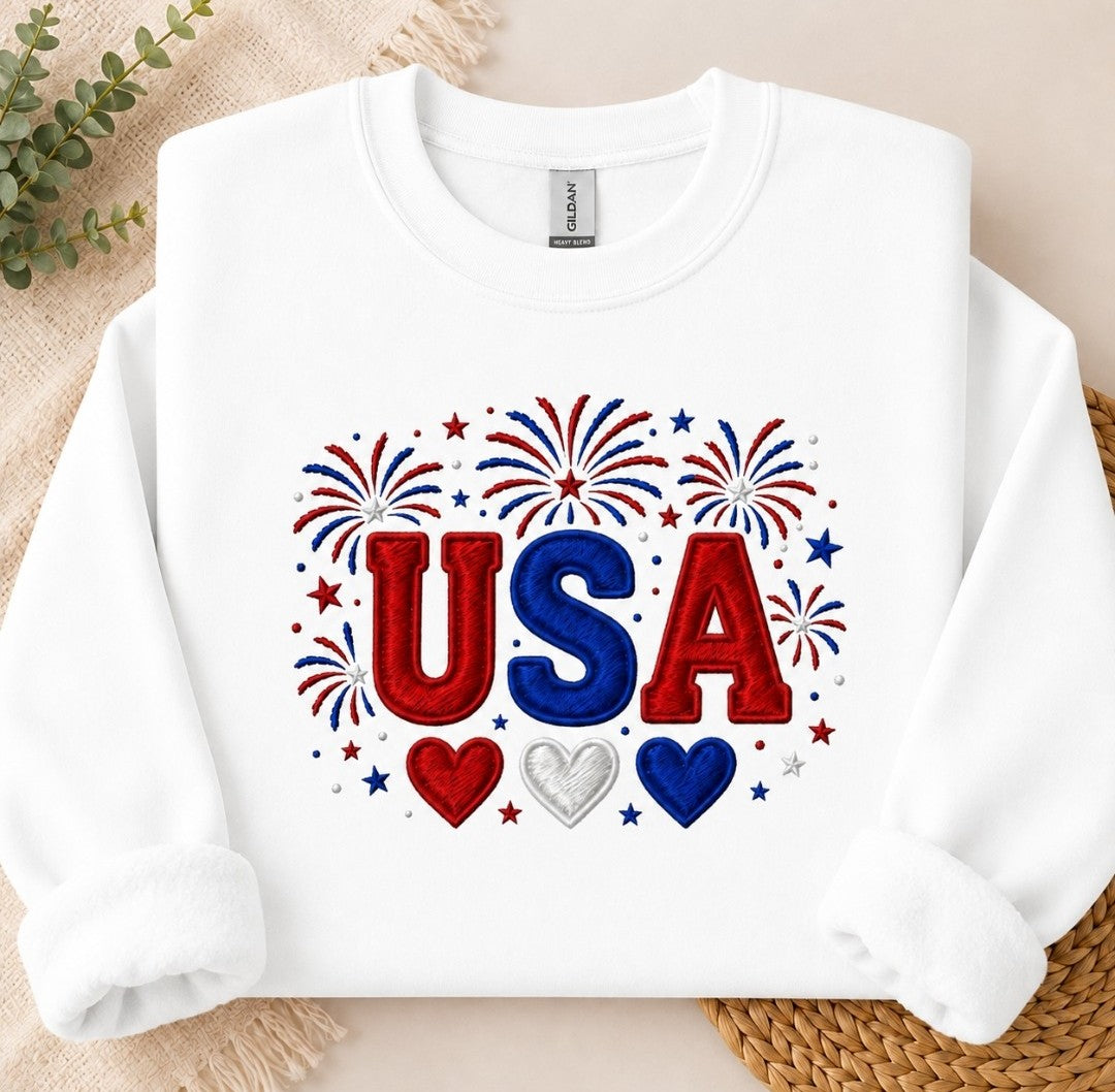 USA Embroidered Crewneck Sweatshirt