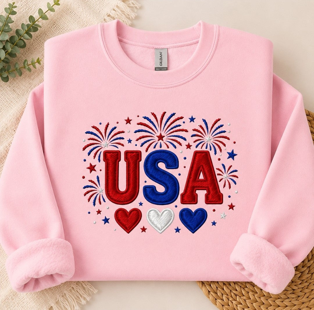 USA Embroidered Crewneck Sweatshirt