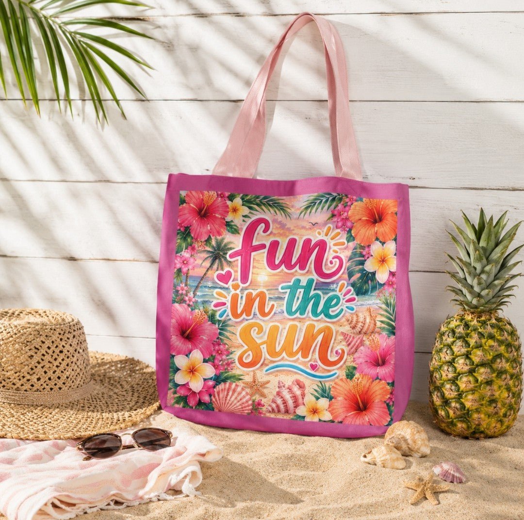 Fun in the Sun Floral Canvas Tote - faithcovenant