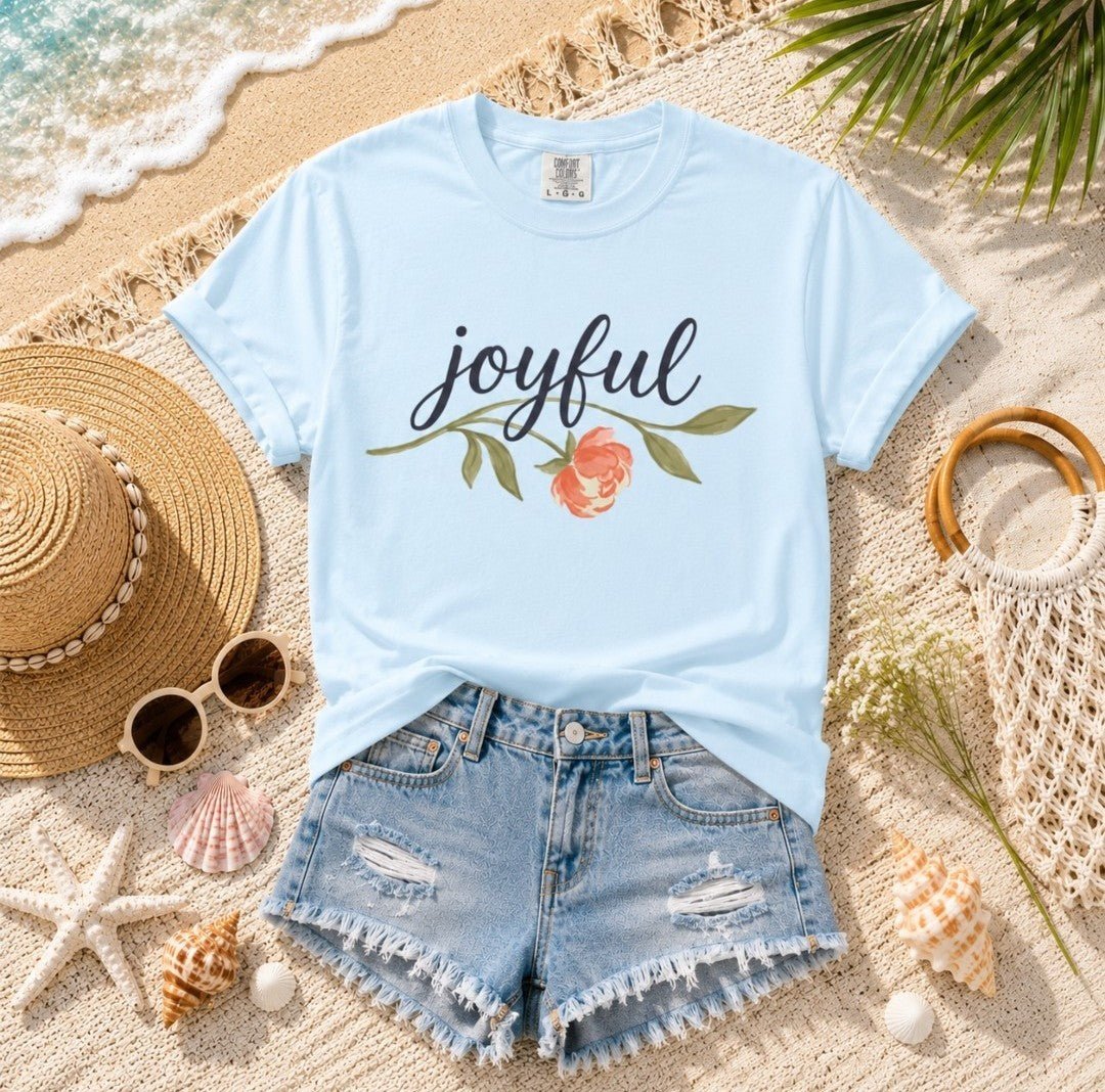 Joyful Flower T-Shirt — Floral Graphic Tee - faithcovenant
