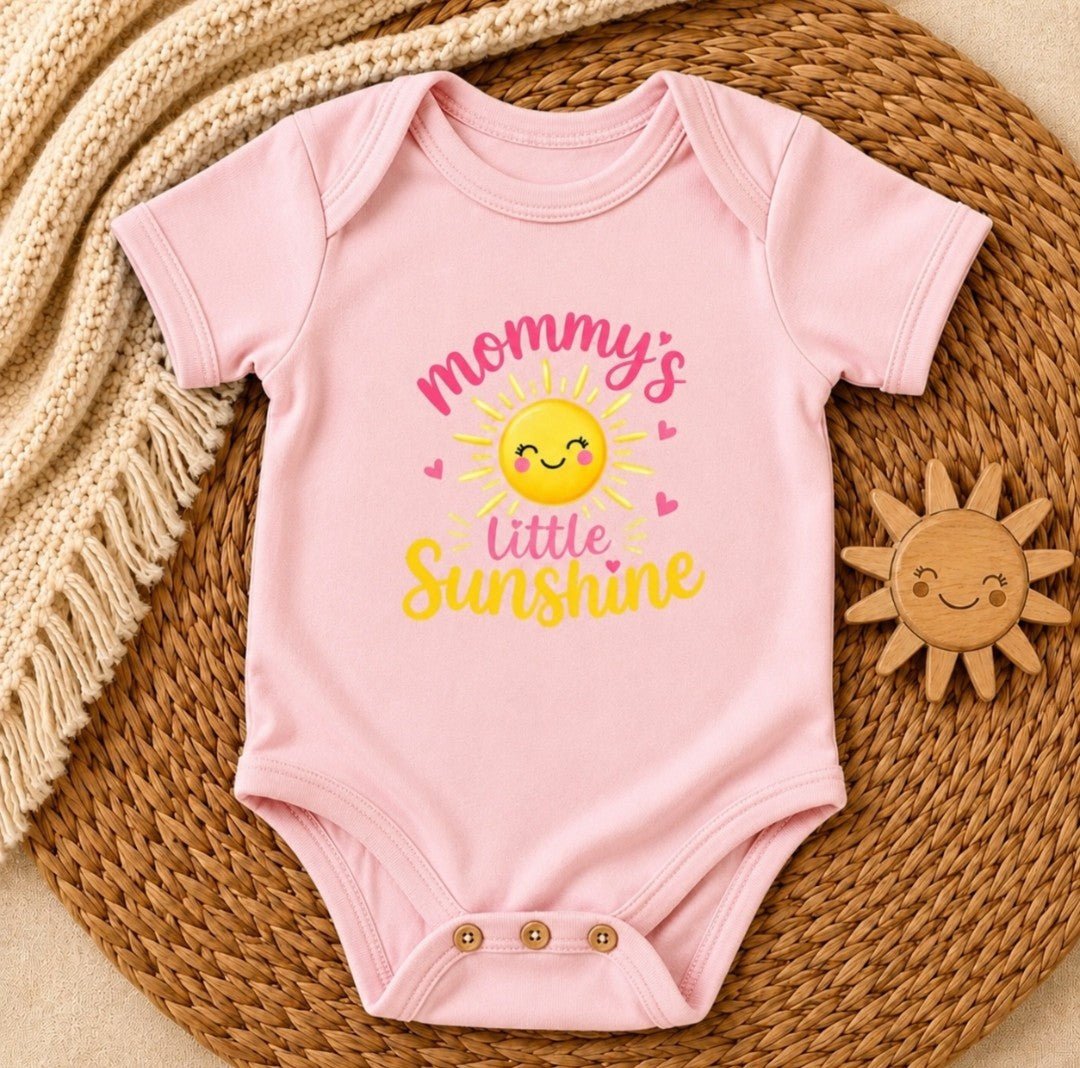 Baby Bodysuit - "Mommy's Little Sunshine" Cute Sun Graphic Infant Onesie - faithcovenant