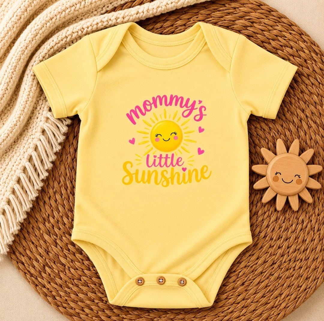 Baby Bodysuit - "Mommy's Little Sunshine" Cute Sun Graphic Infant Onesie - faithcovenant