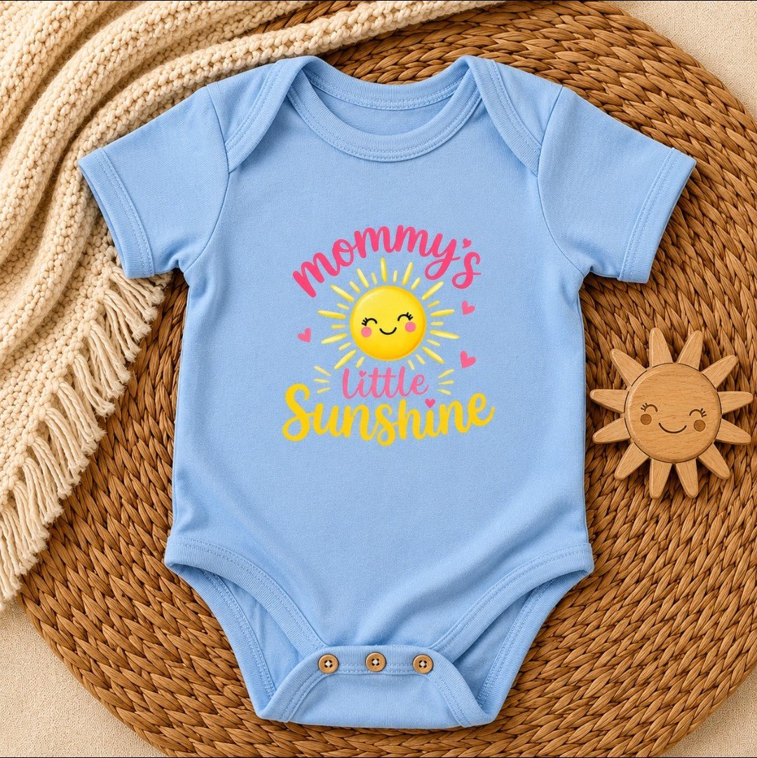 Baby Bodysuit - "Mommy's Little Sunshine" Cute Sun Graphic Infant Onesie - faithcovenant