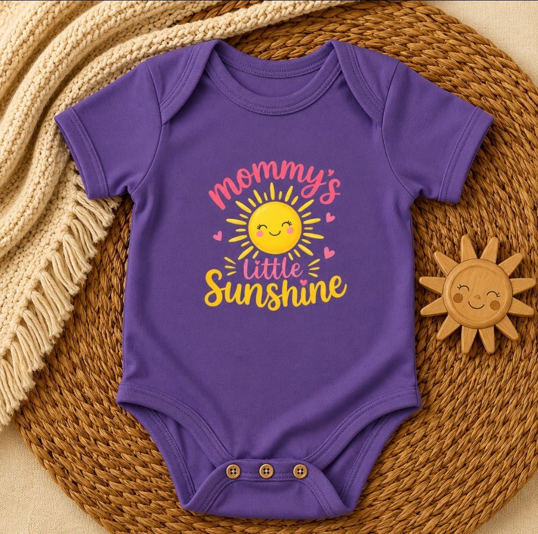 Baby Bodysuit - "Mommy's Little Sunshine" Cute Sun Graphic Infant Onesie - faithcovenant