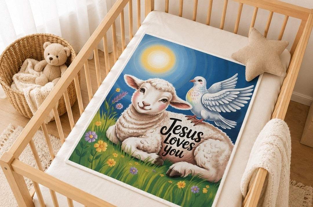 Jesus Loves You Baby Swaddle Blanket- Soft Swaddle, Muslin, Infant Gift - faithcovenant