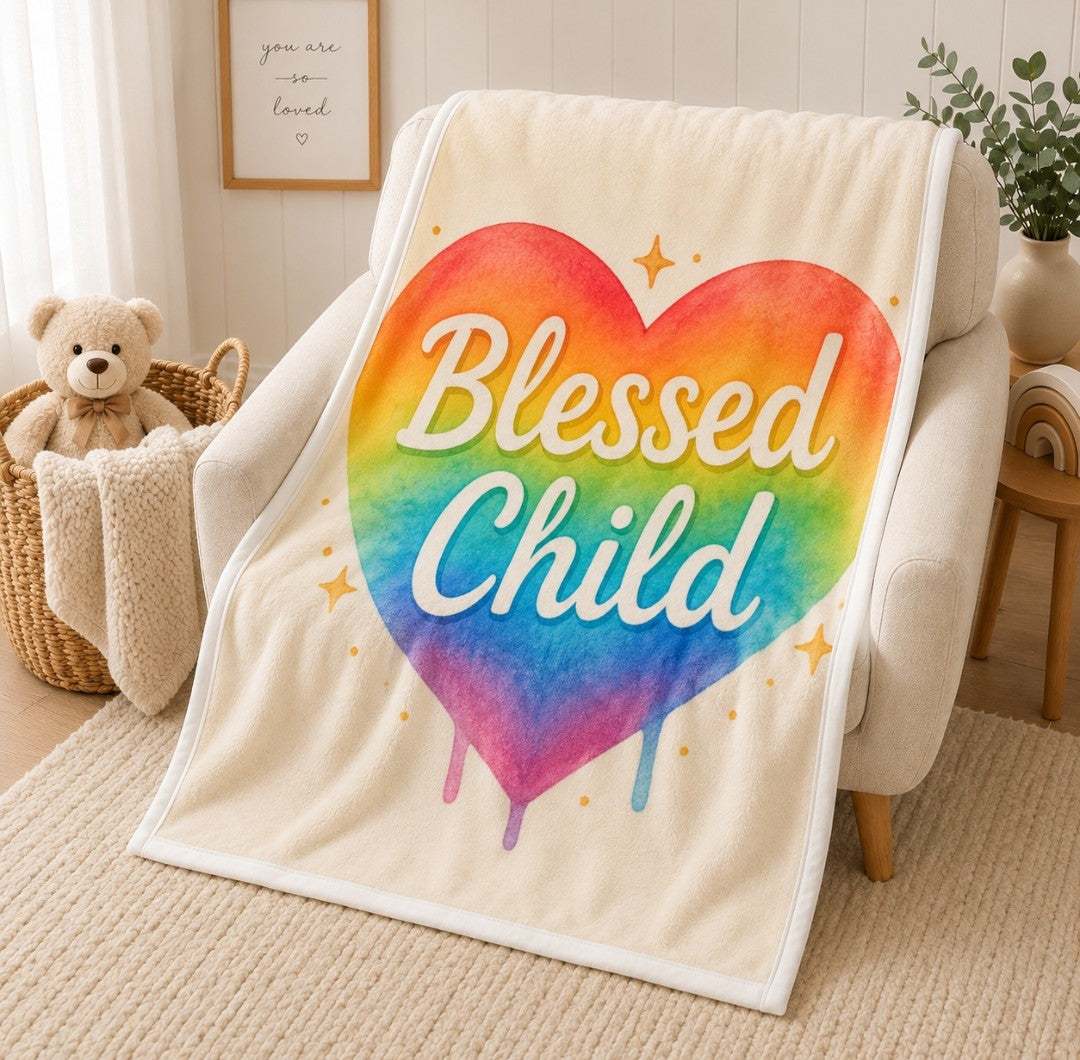Blessed Child Soft Fleece Baby Blanket, Cozy Nursery Blanket, Infant Blanket, - faithcovenant