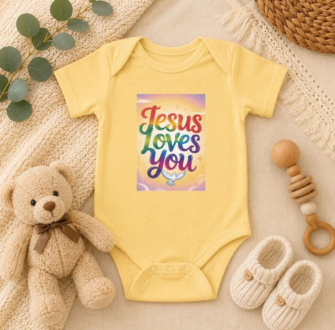 Jesus Loves You Infant Bodysuit, Baby Bodysuit, Cute Onesie