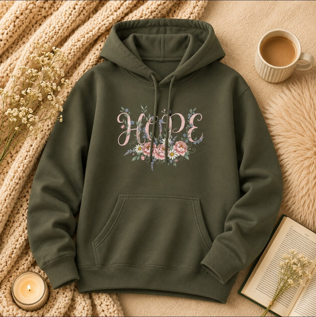 Hope Floral Faith Hoodie — Inspirational Scripture-Inspired Sweatshirt