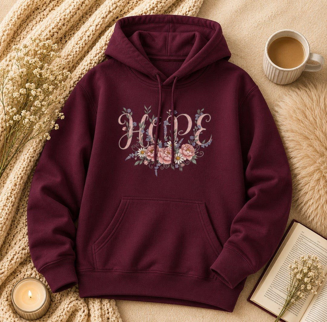 Hope Floral Faith Hoodie — Inspirational Scripture-Inspired Sweatshirt
