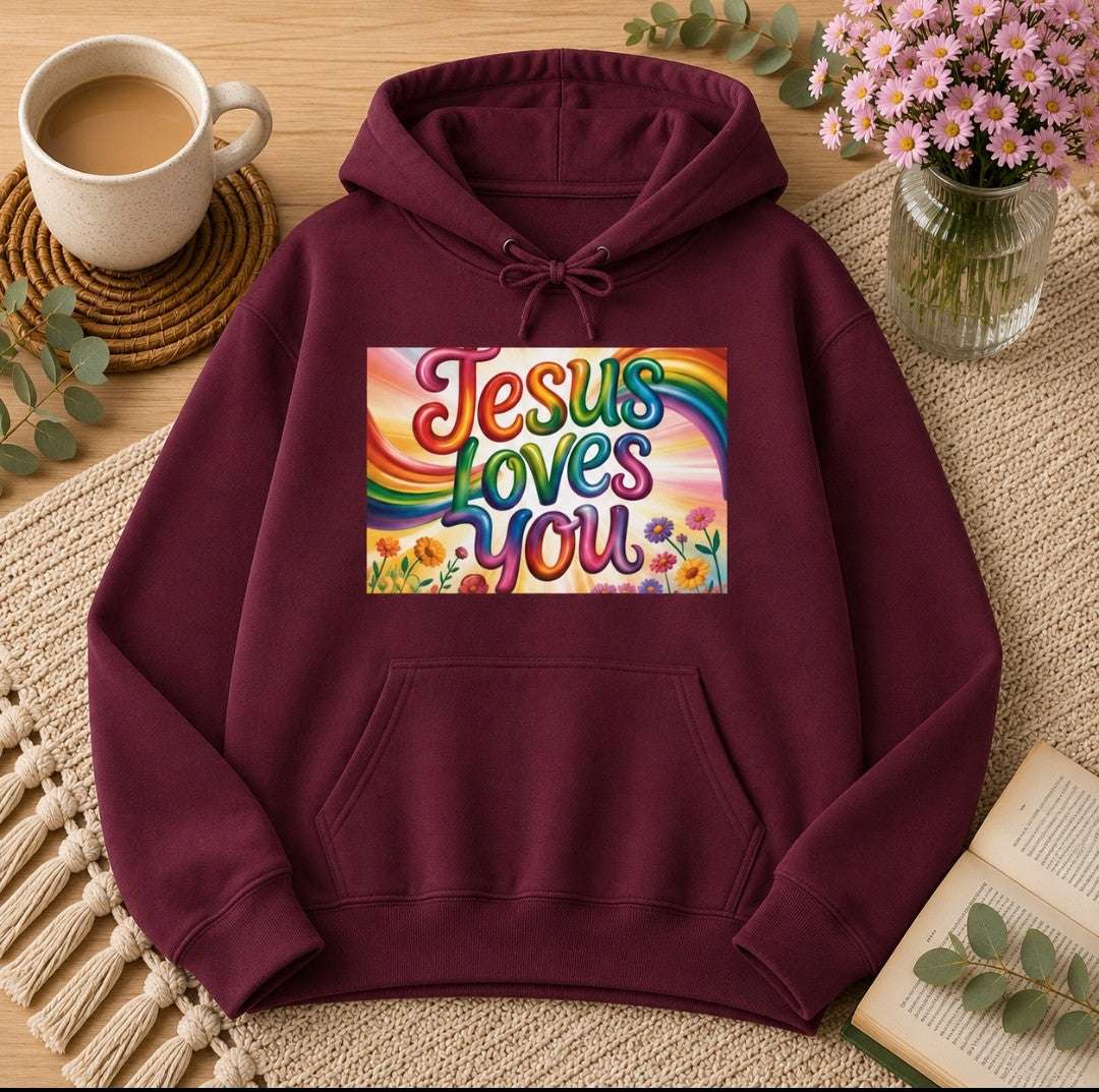 Jesus Loves You Hoodie, Faith Sweatshirt, Faith Hoodie, Christian Apparel - faithcovenant