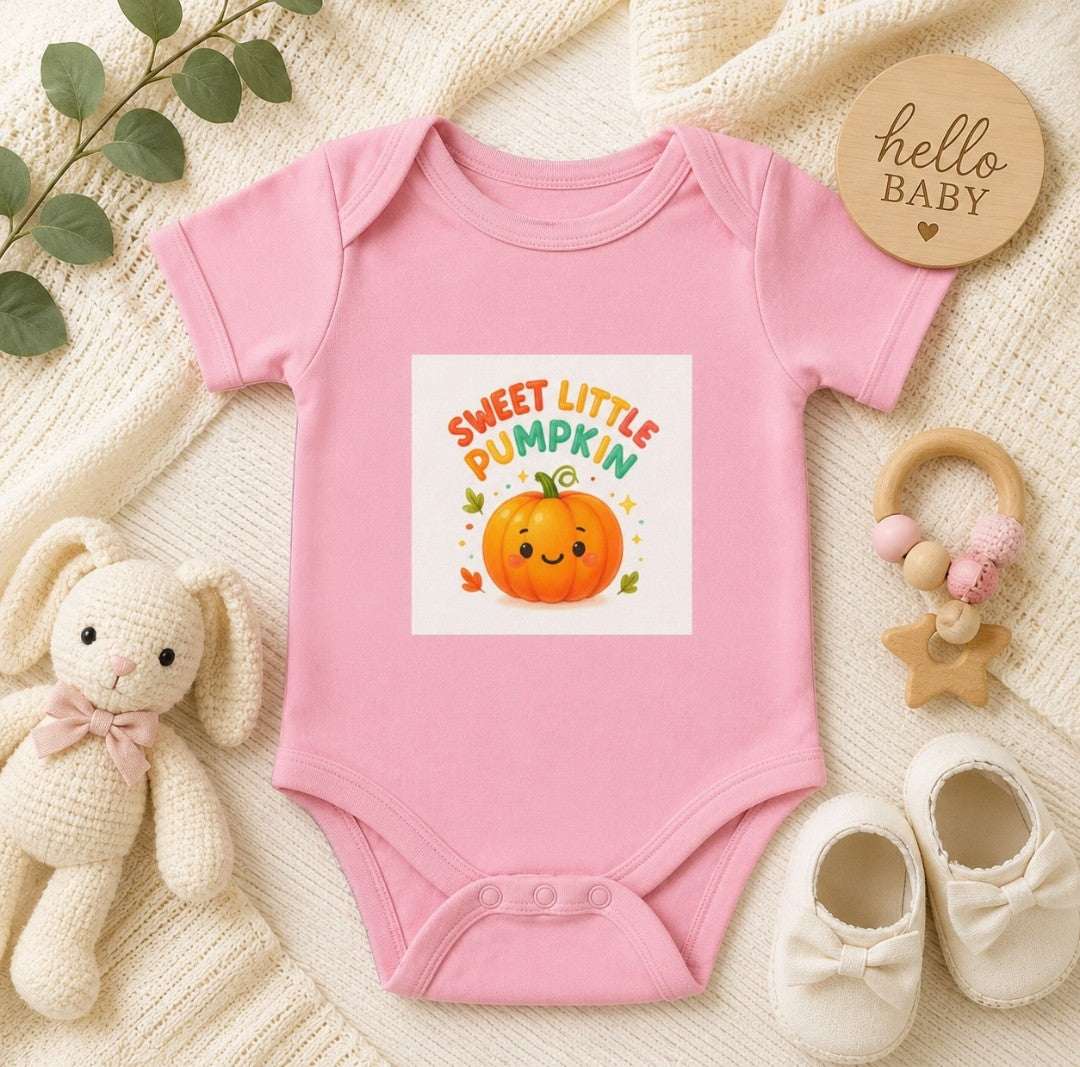 Infant Bodysuit - "Sweet Little Pumpkin" Cute Fall Baby Onesie - faithcovenant