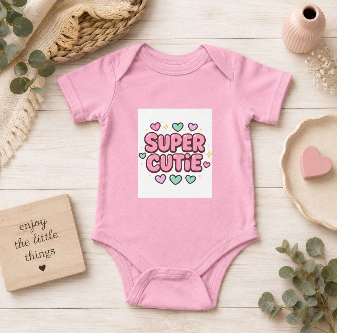 Girls Super Cutie Bodysuit, Baby Girl Outfit, Baby Shower Gift - faithcovenant