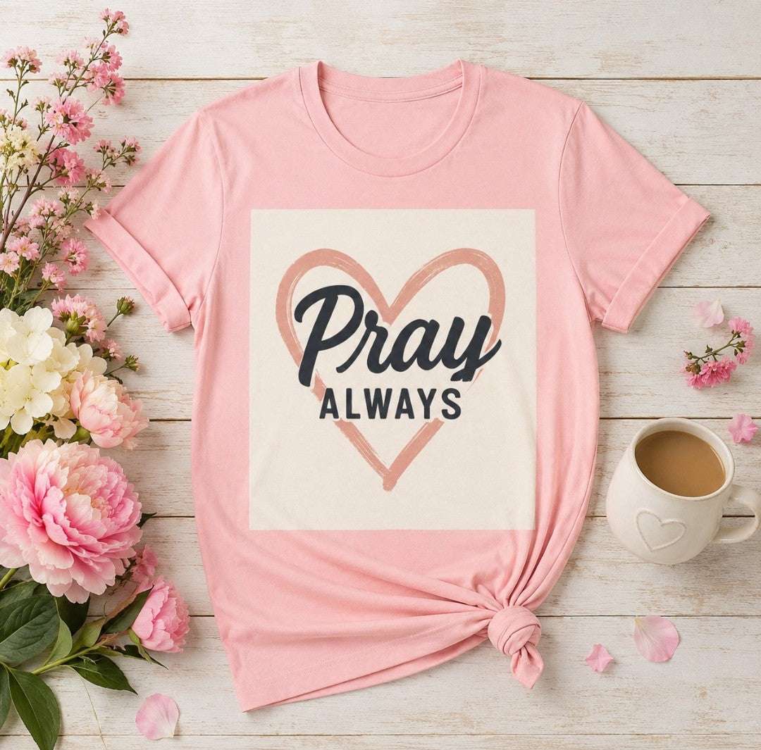 Pray Always T-Shirt, Faith Apparel, Inspirational Tee - faithcovenant