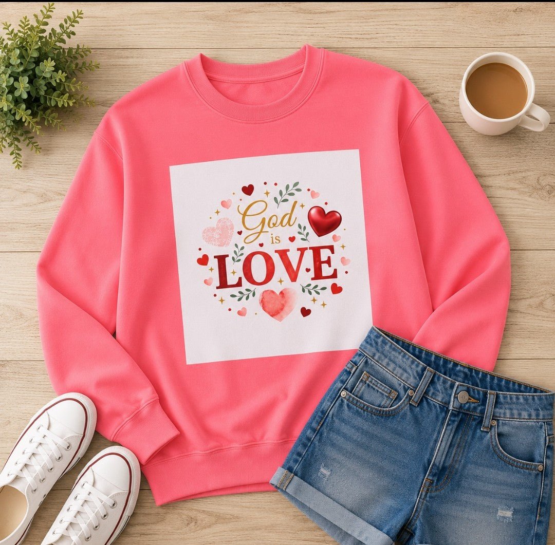 God Is Love Faith Sweatshirt — Inspirational Christian Crewneck - faithcovenant