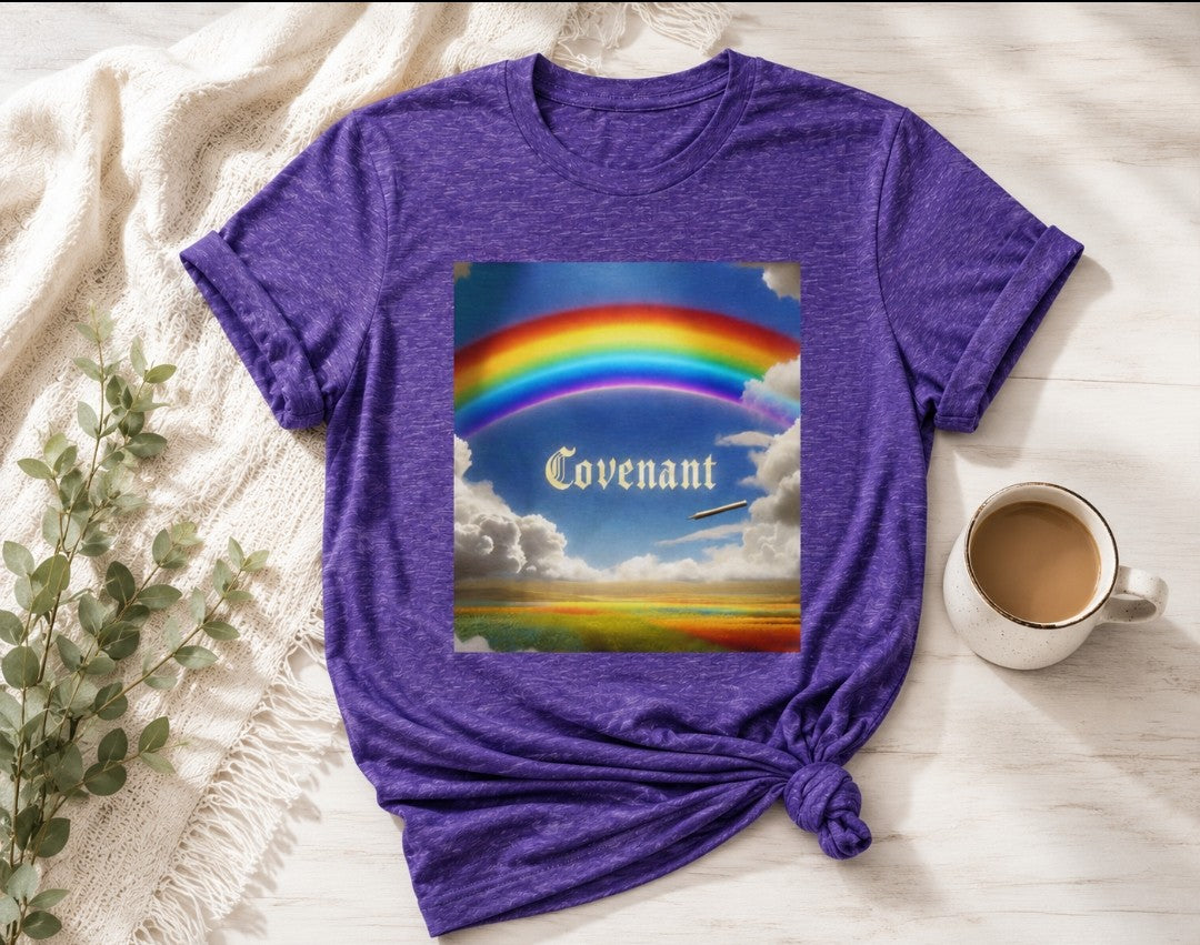 Covenant Rainbow Tee, Faith Shirt, Christian Apparel