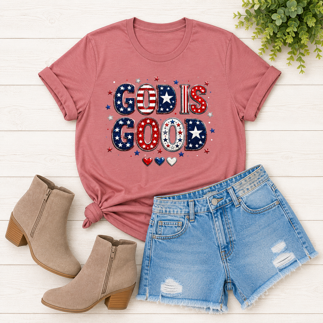 God Is Good Patriotic Tee — Faith & USA Flag Graphic T-Shirt