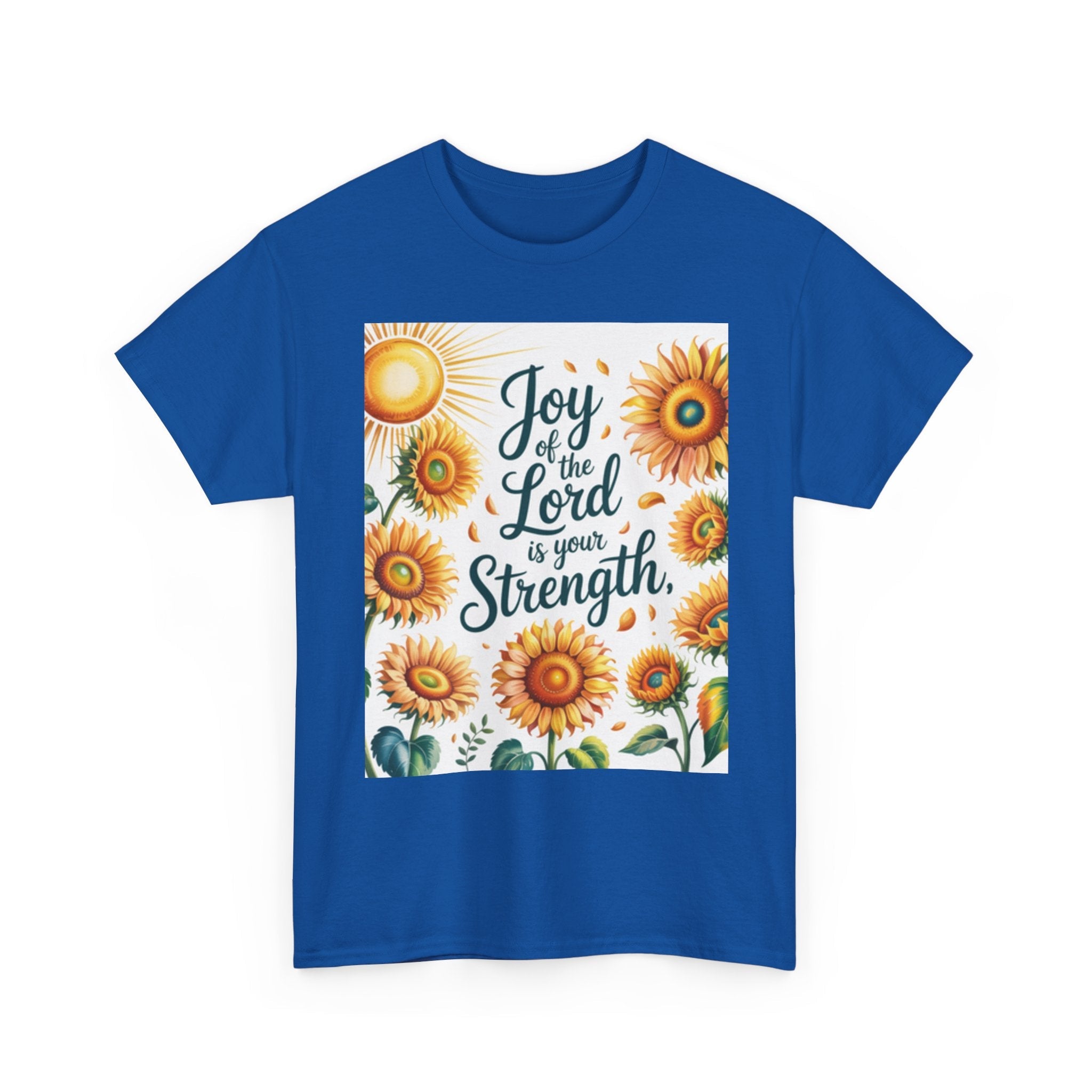 Joy of the Lord Sunflower Tee, Faith Shirt, Faith Based Apparel Printify