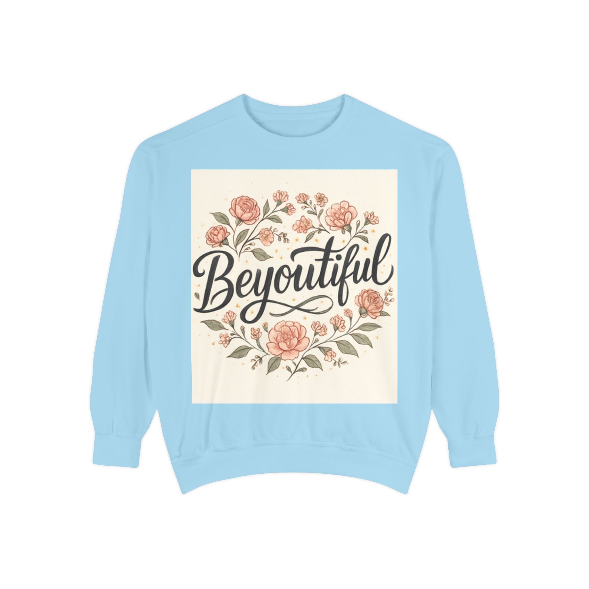 christian sweatshirt Beyoutiful Floral Sweatshirt, Cozy Sweatshirt sky blue